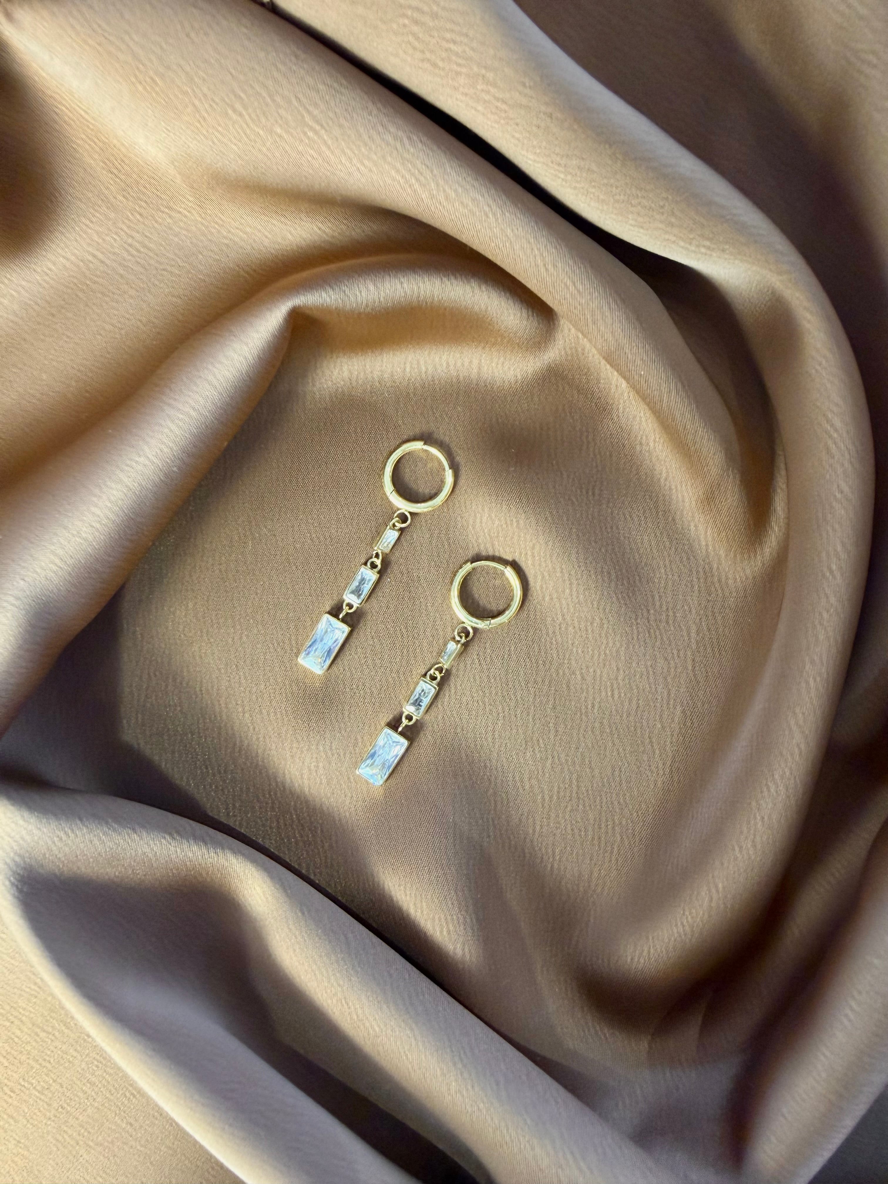 Boucles d’oreilles Cristaux Pendentes