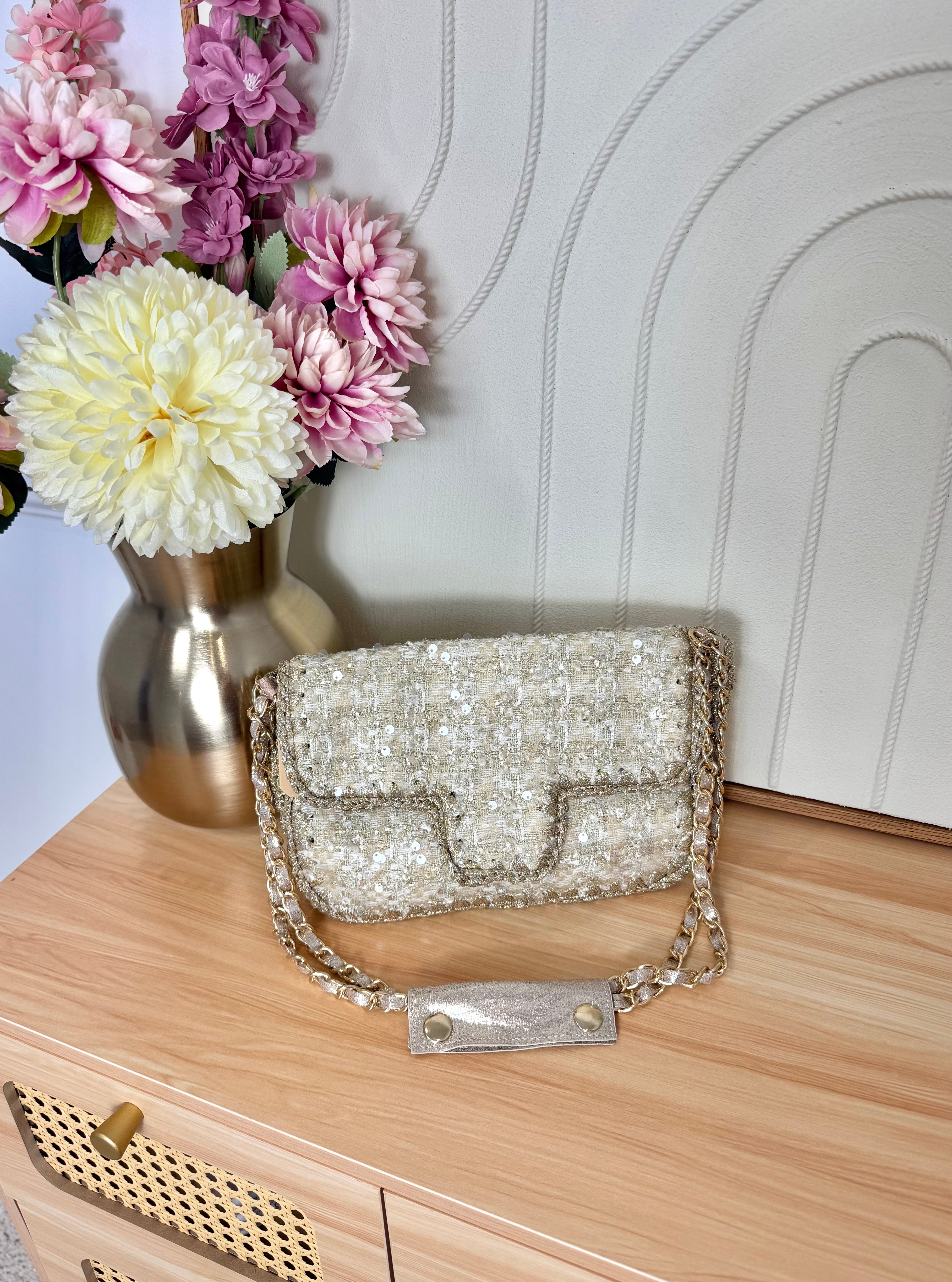 Sac Tweed Doré