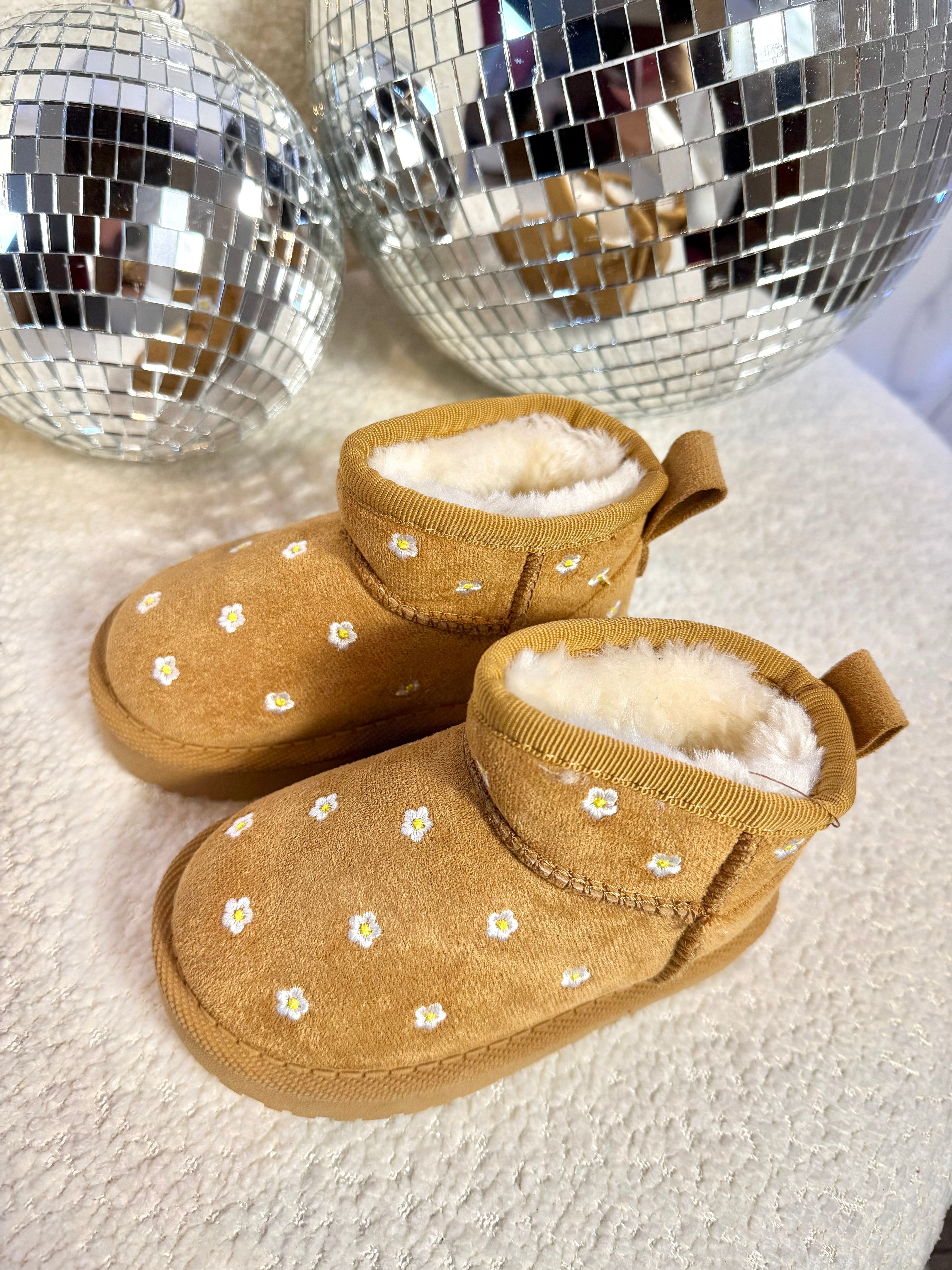 Boots Camel Fleurs Enfant