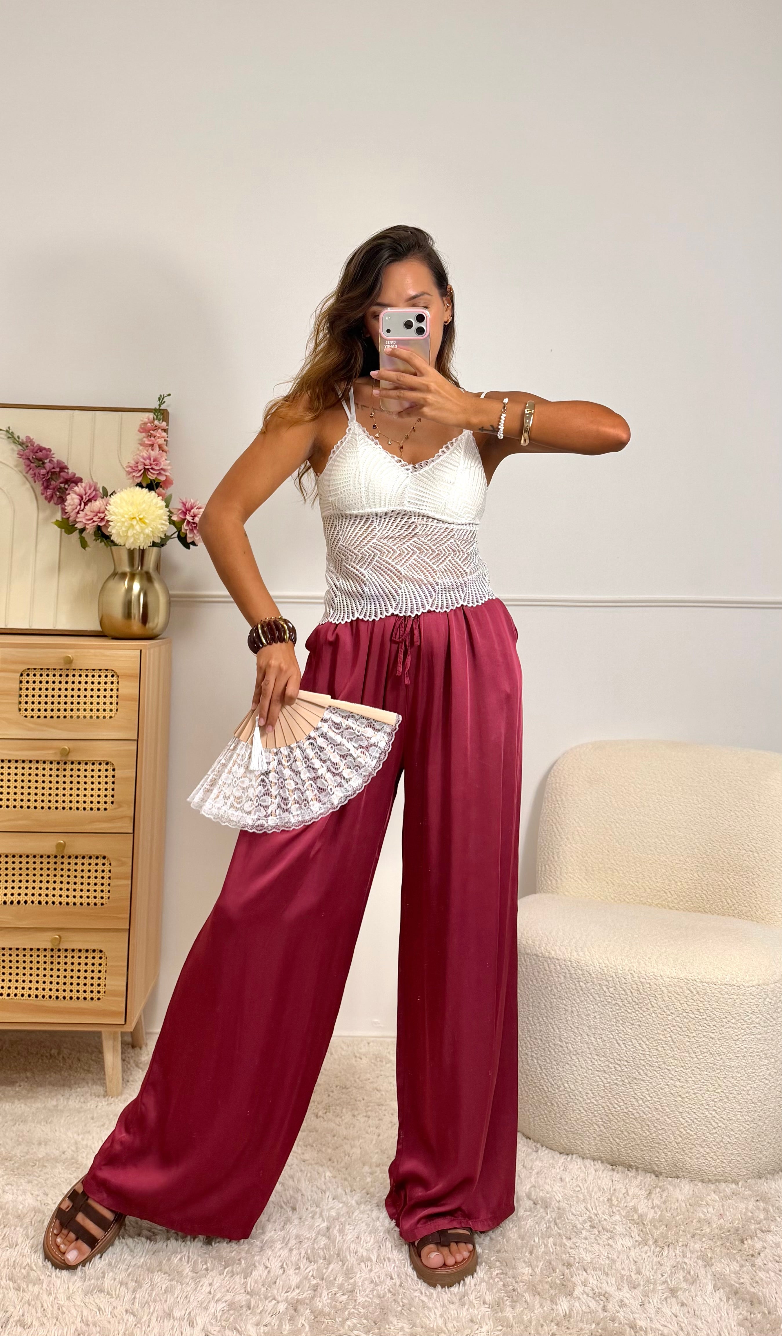 Top Crochet blanc