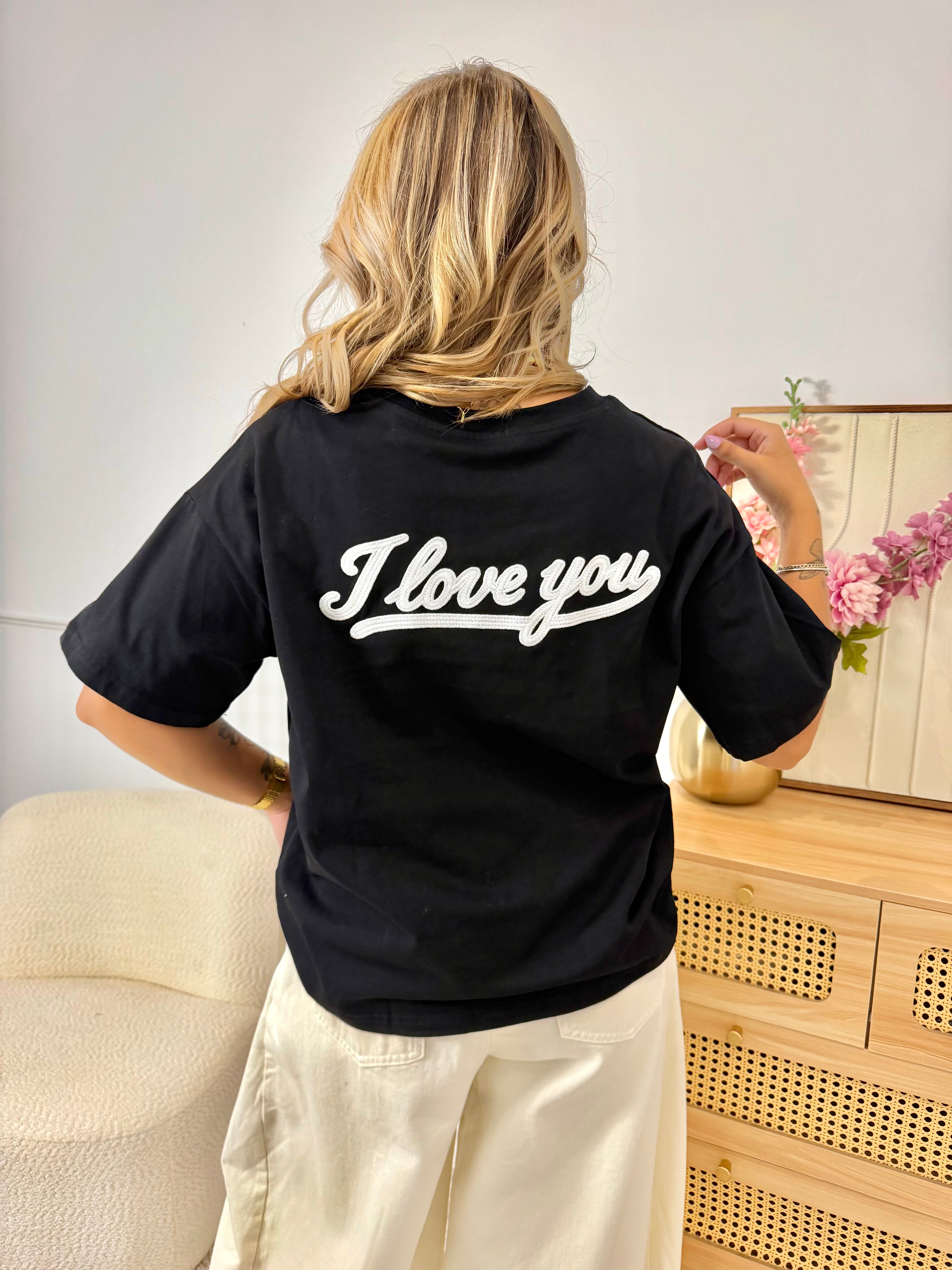 T-shirt I LOVE YOU noir