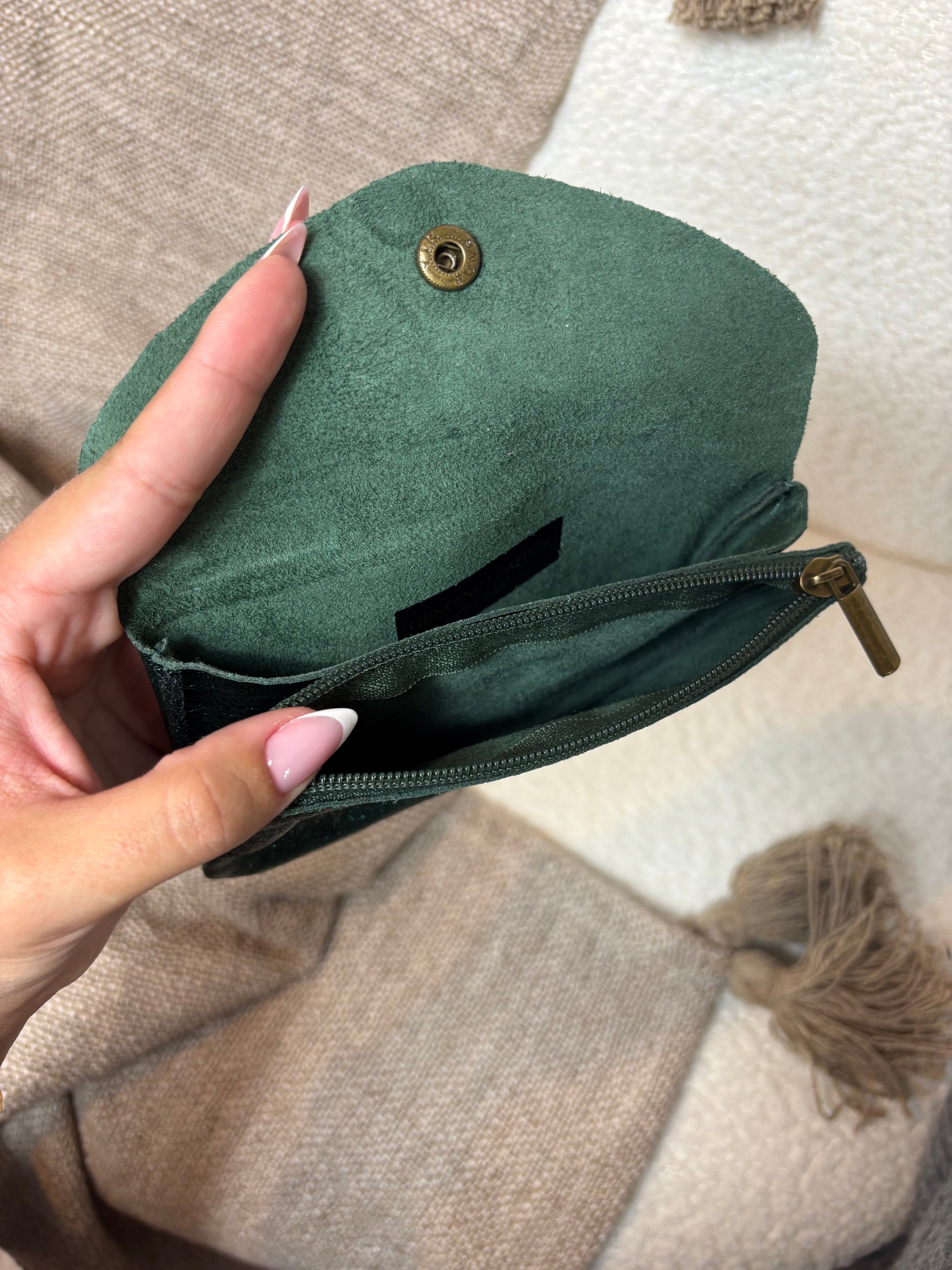 Porte Feuille 100% Cuir Vert