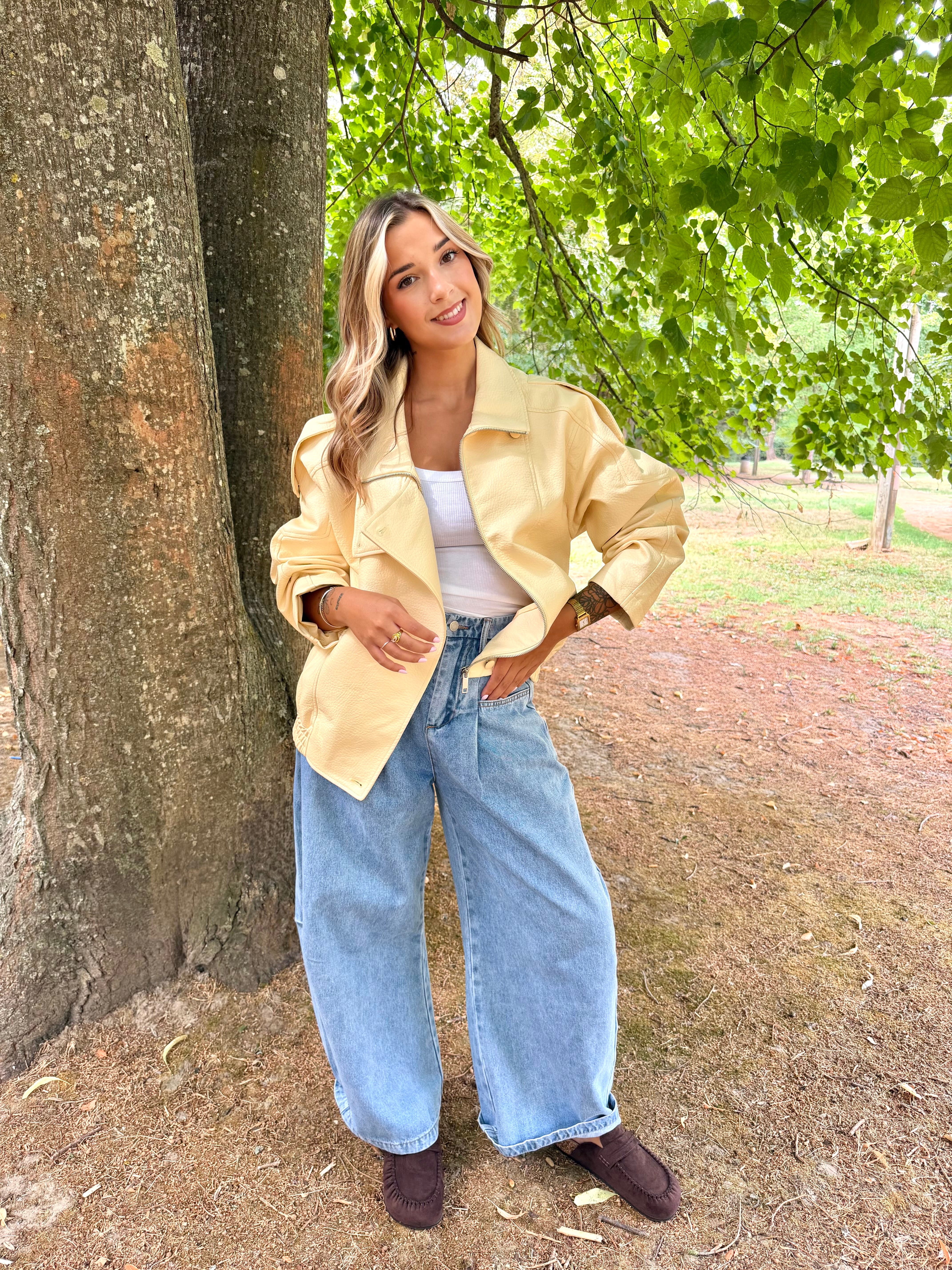 Blouson Similicuir Jaune