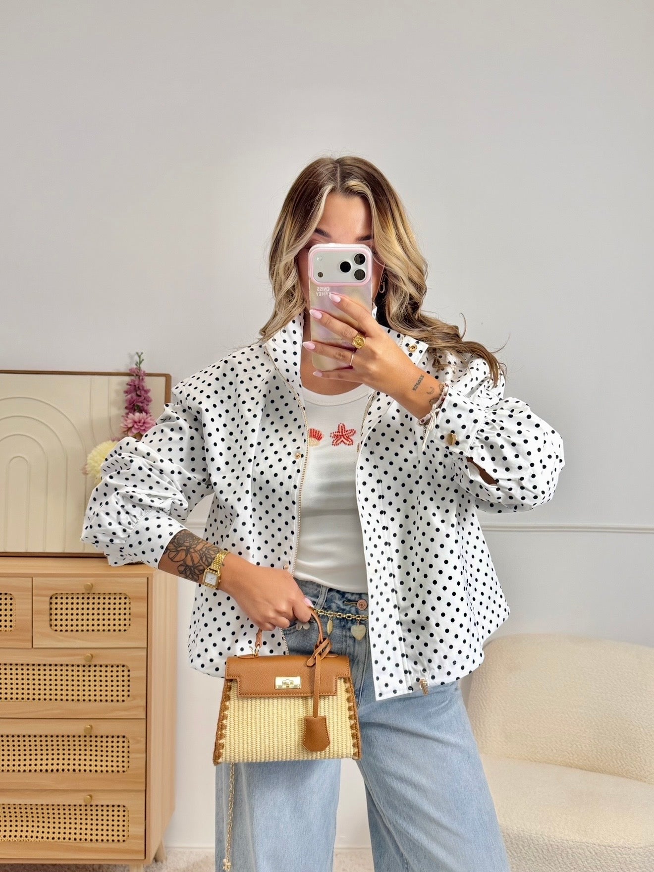 Veste Pois Blanche