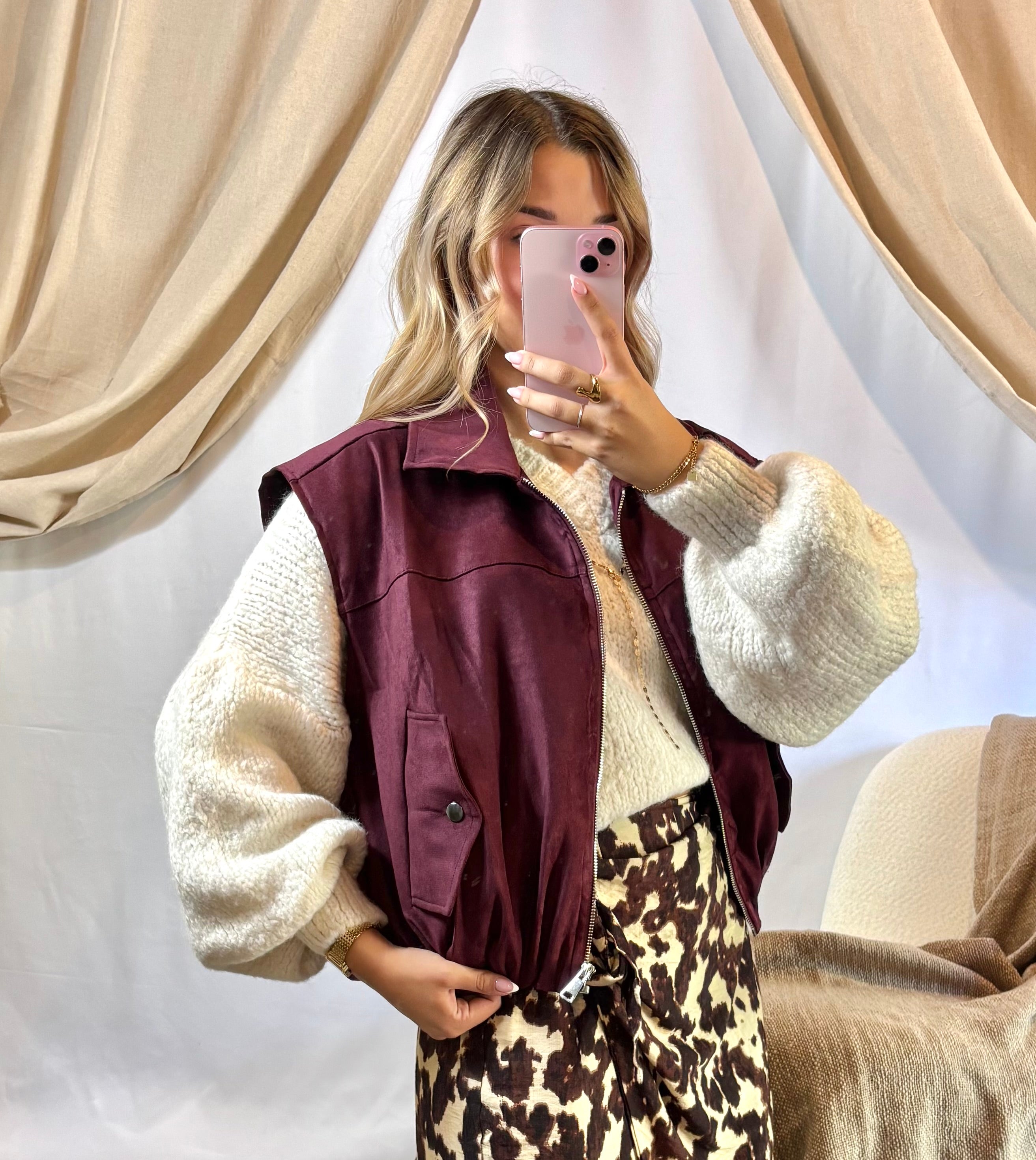 Veste sans Manches Bordeaux