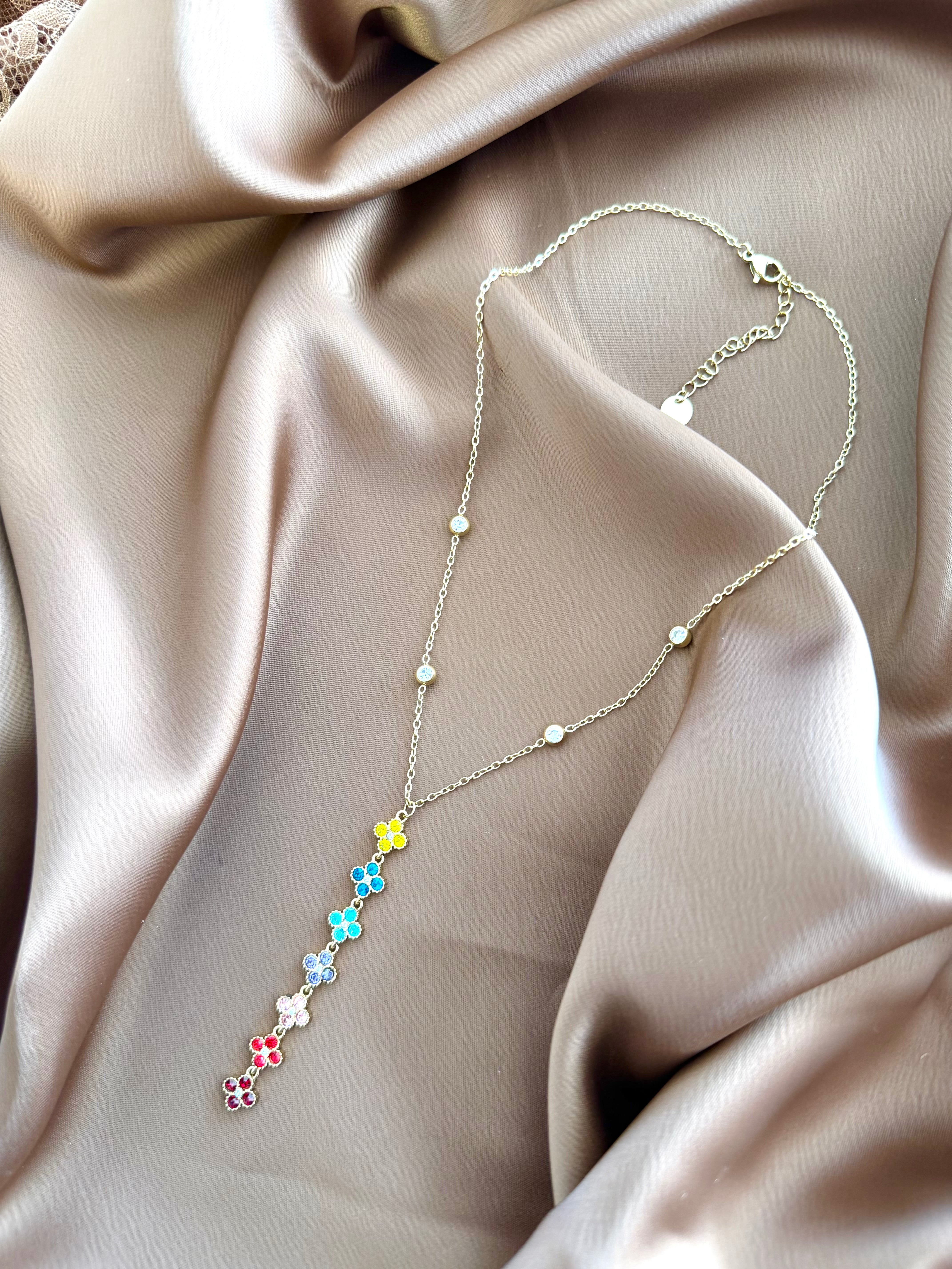 Collier Orné de Cristaux Multicolore