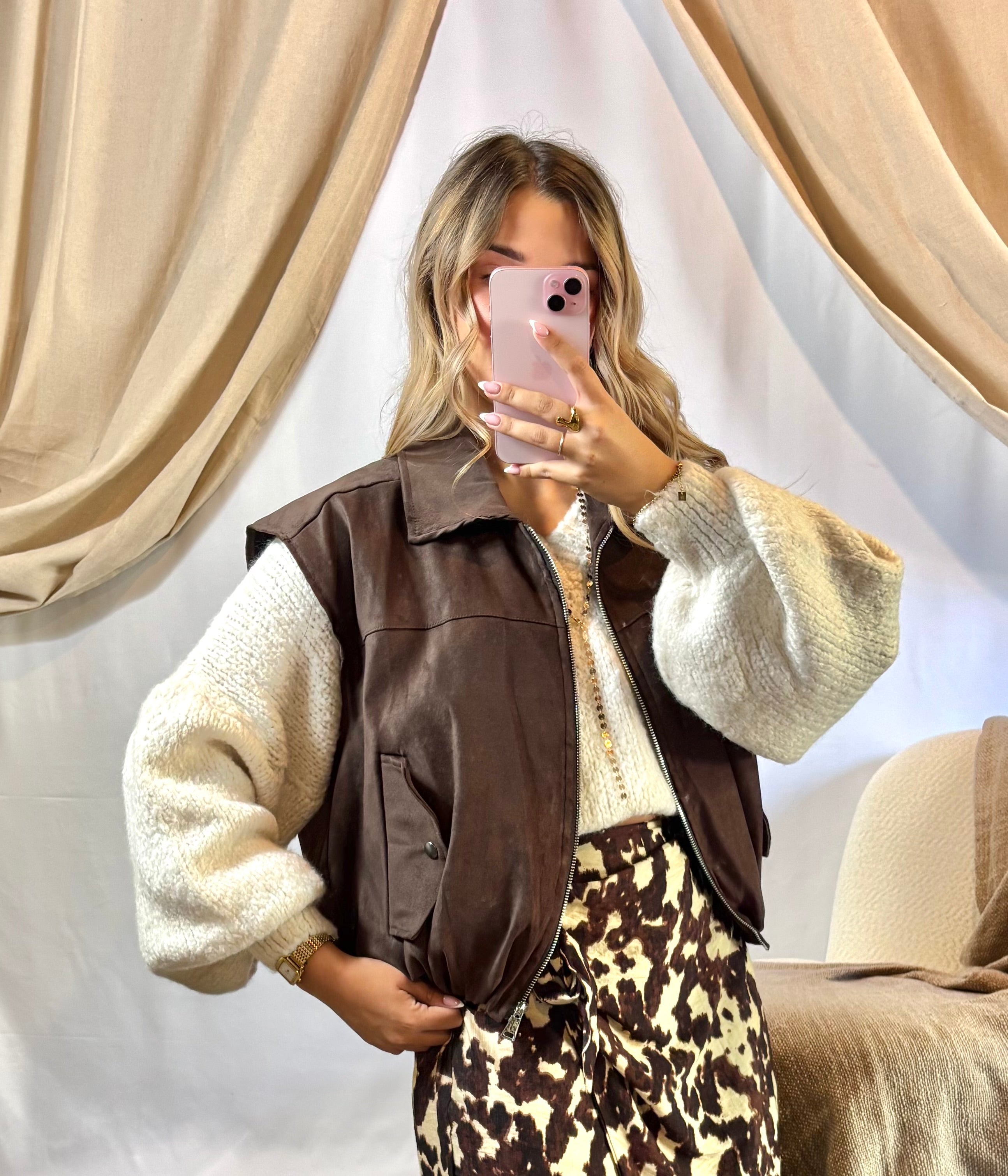 Veste sans Manches Chocolat