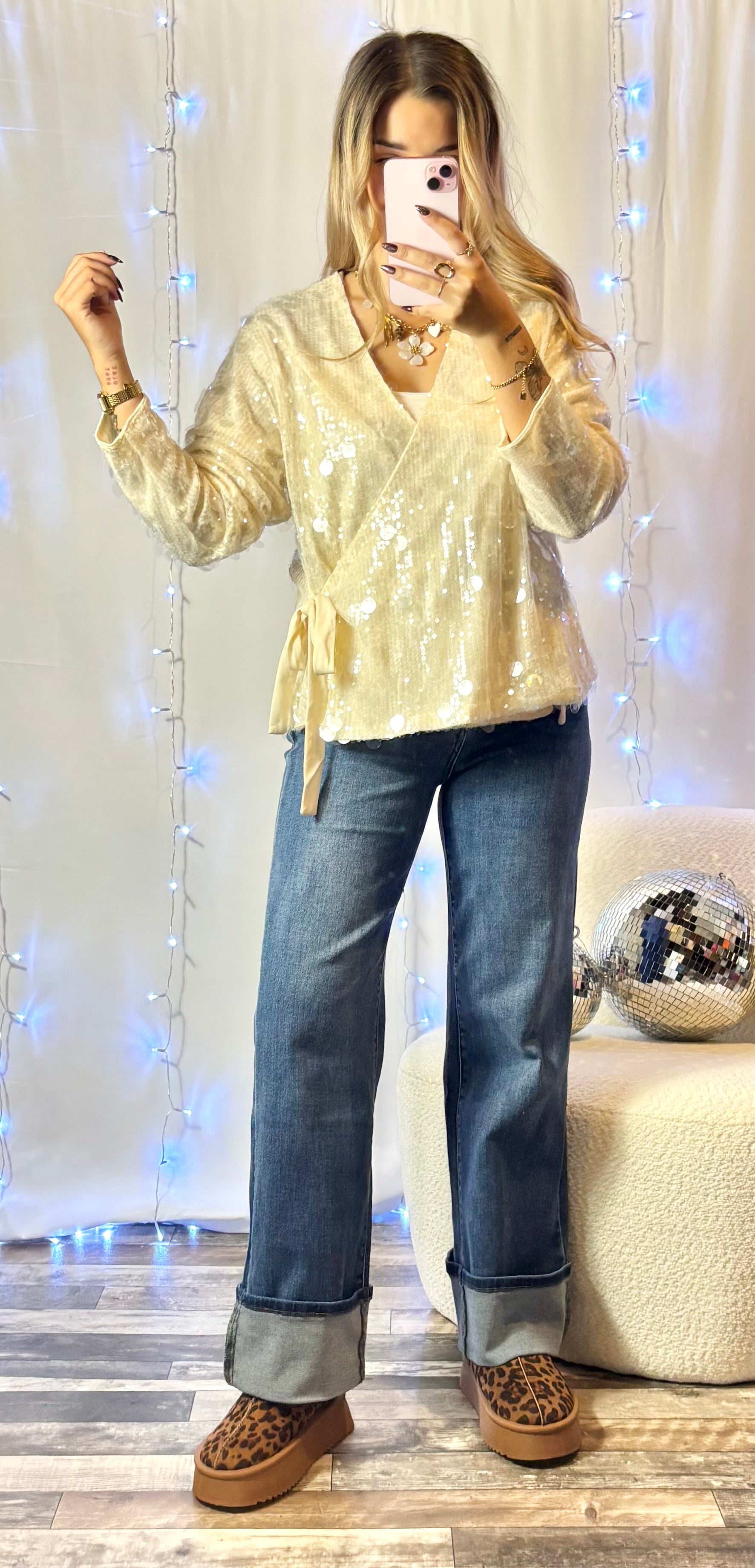 Blouse Cache-Coeur Sequins