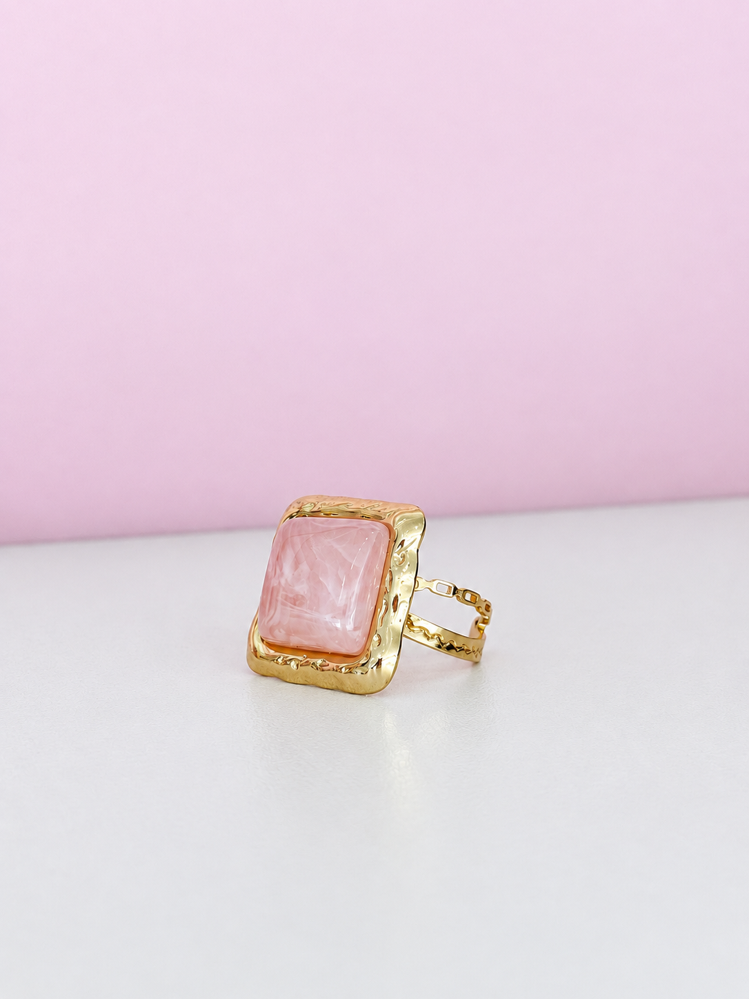 Bague pierre rose