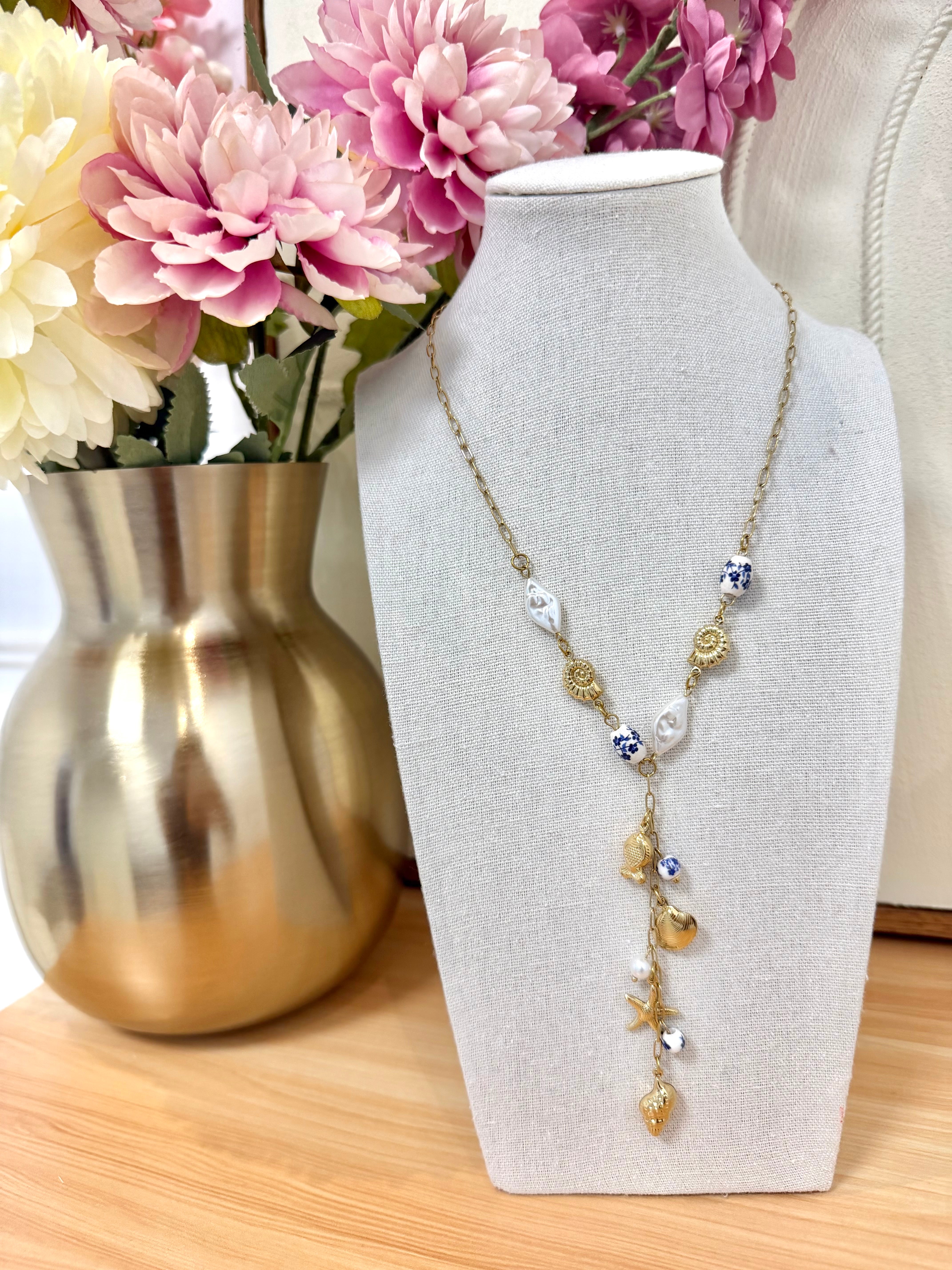 Collier Y Perles & Coquillage