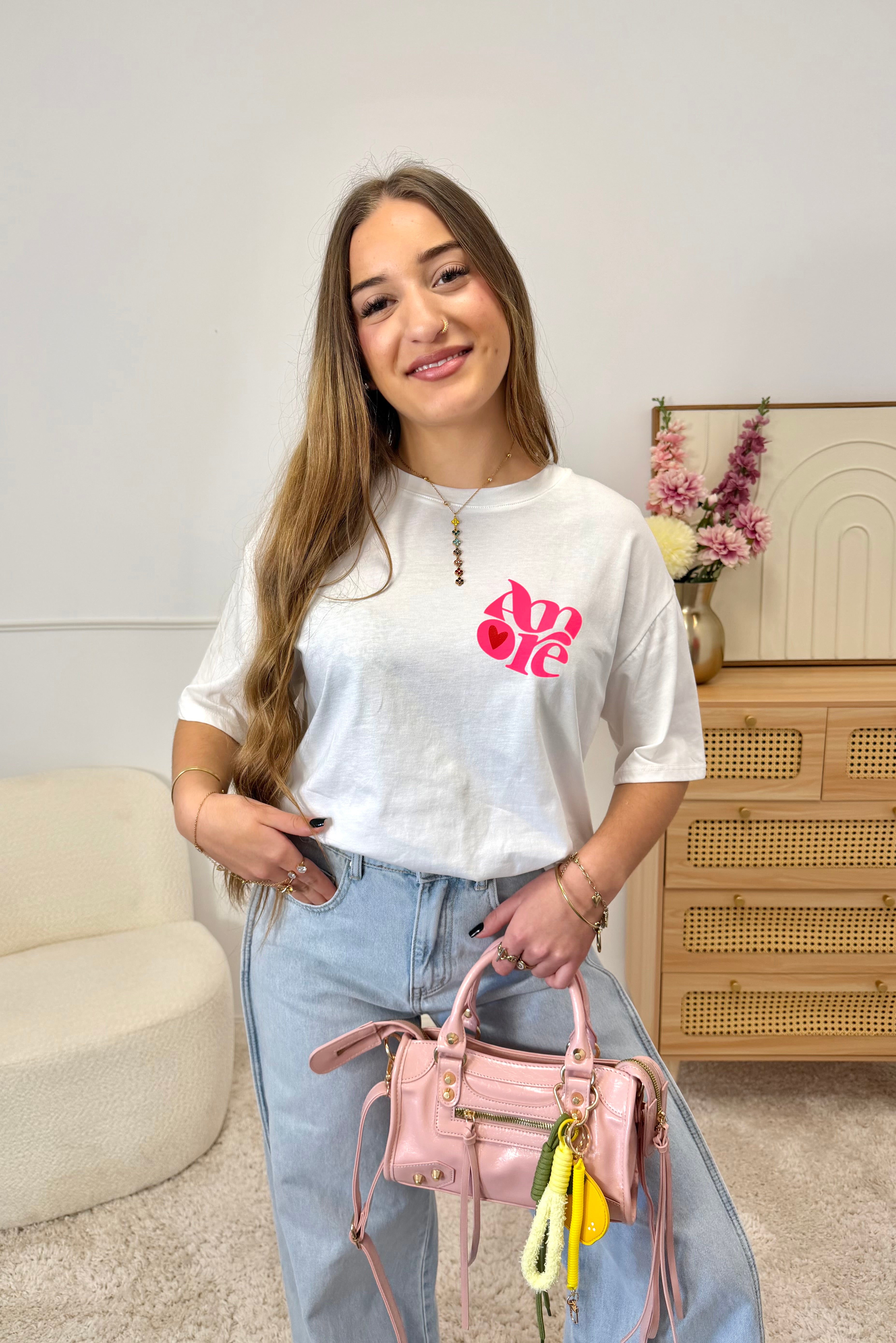 T-Shirt "AMORE" Blanc