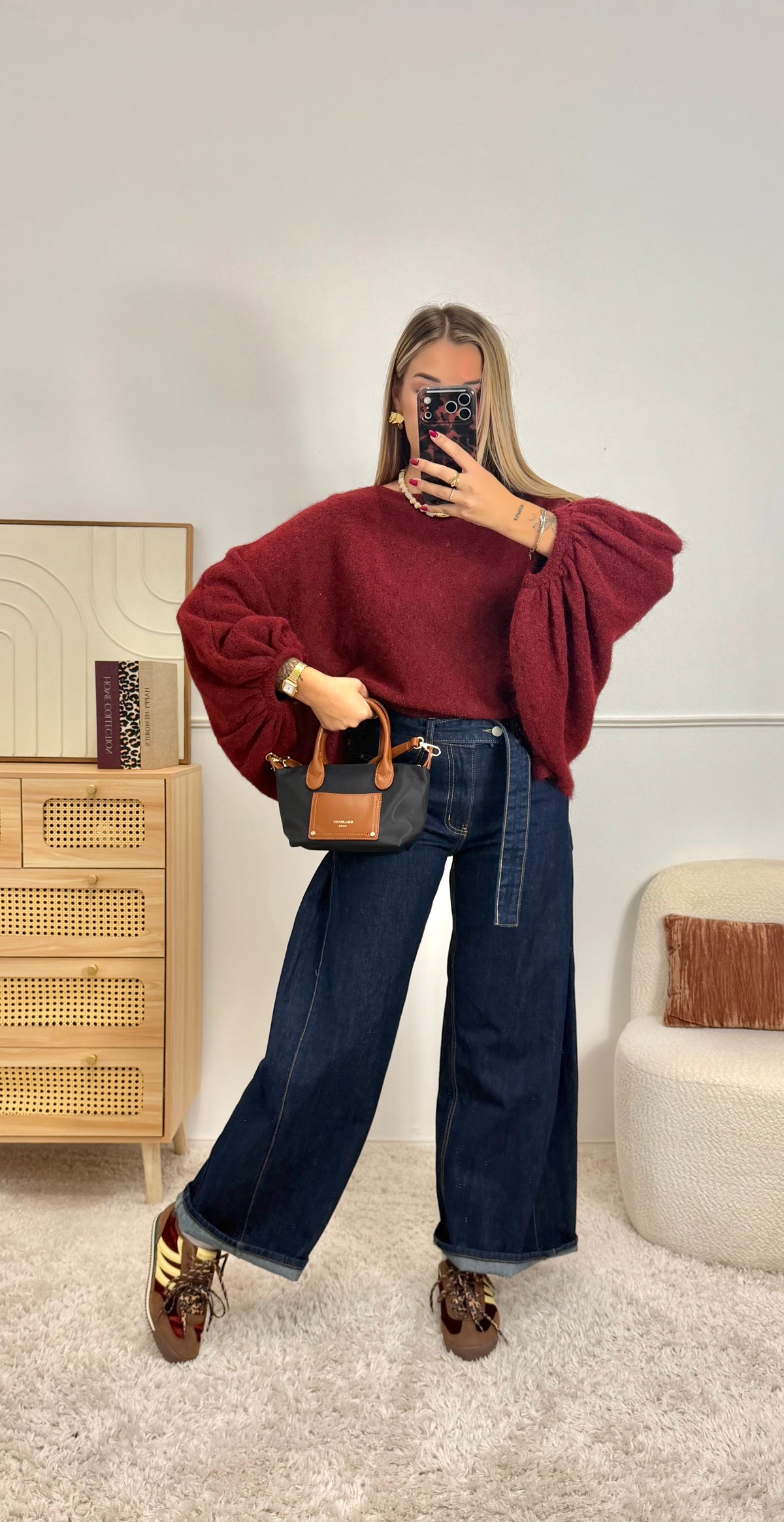 Pull manches ballon Bordeaux