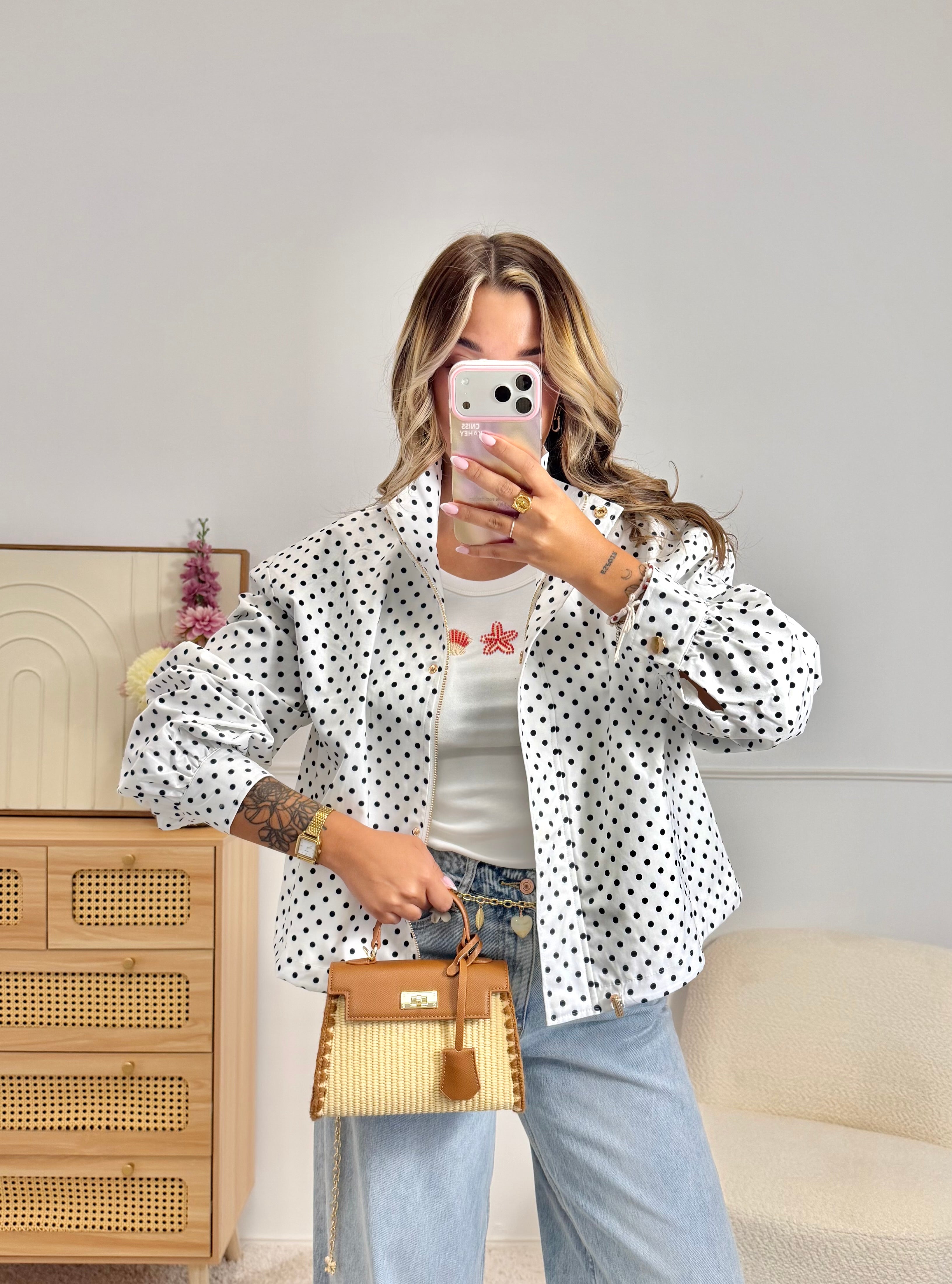 Veste Pois Blanche