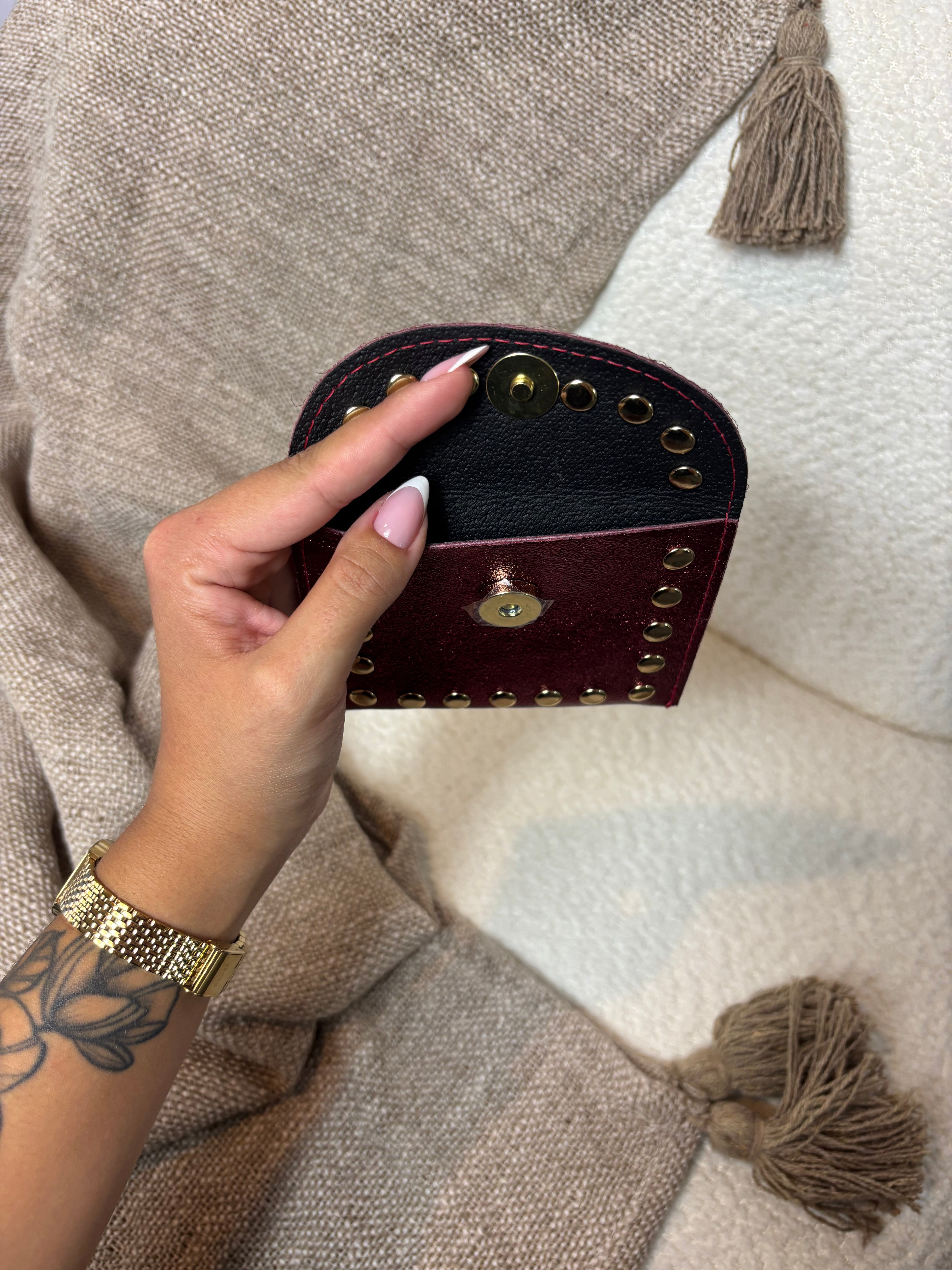 Porte Carte 100% Cuir Bordeaux