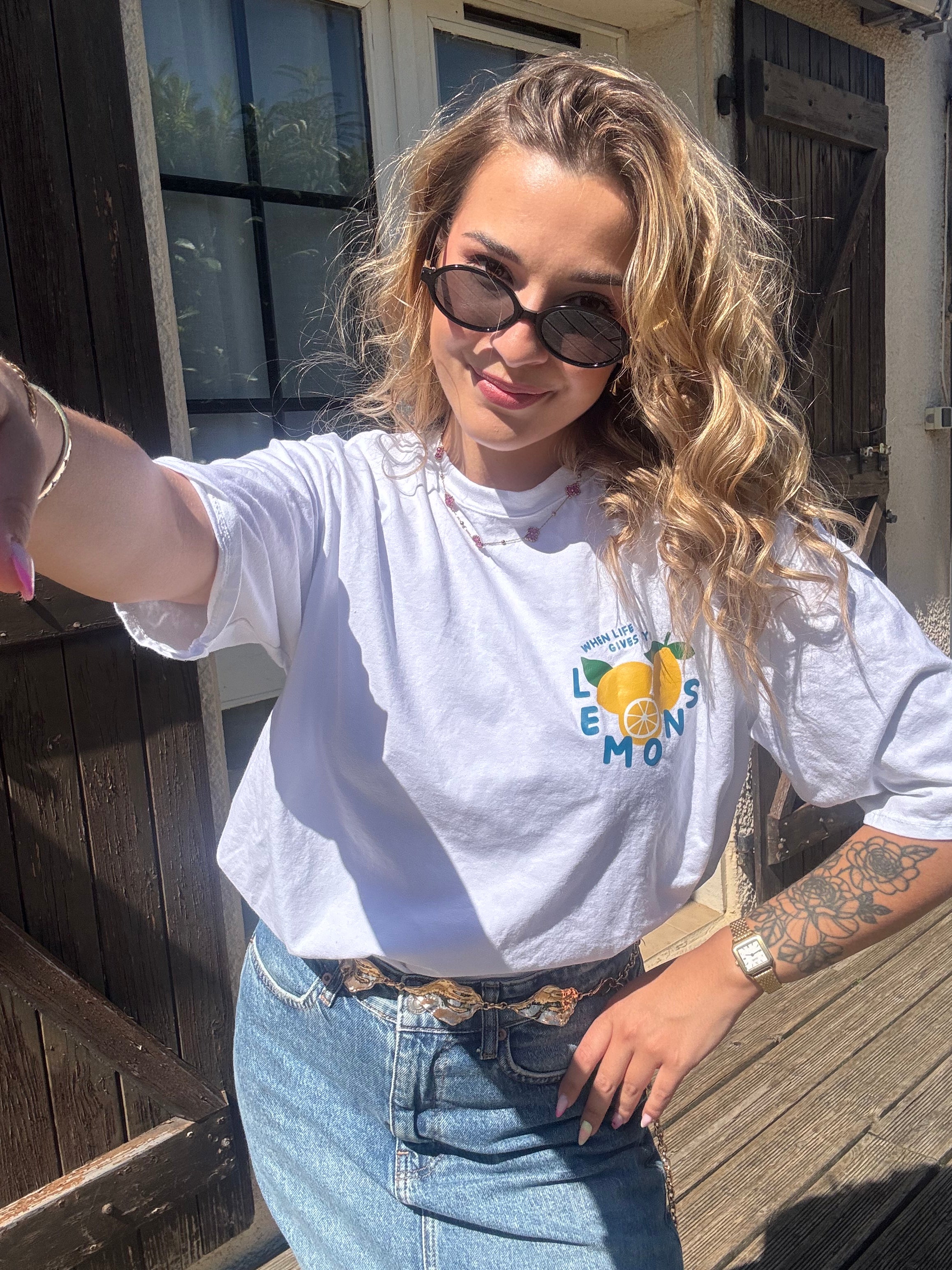 T-Shirt Citron Blanc