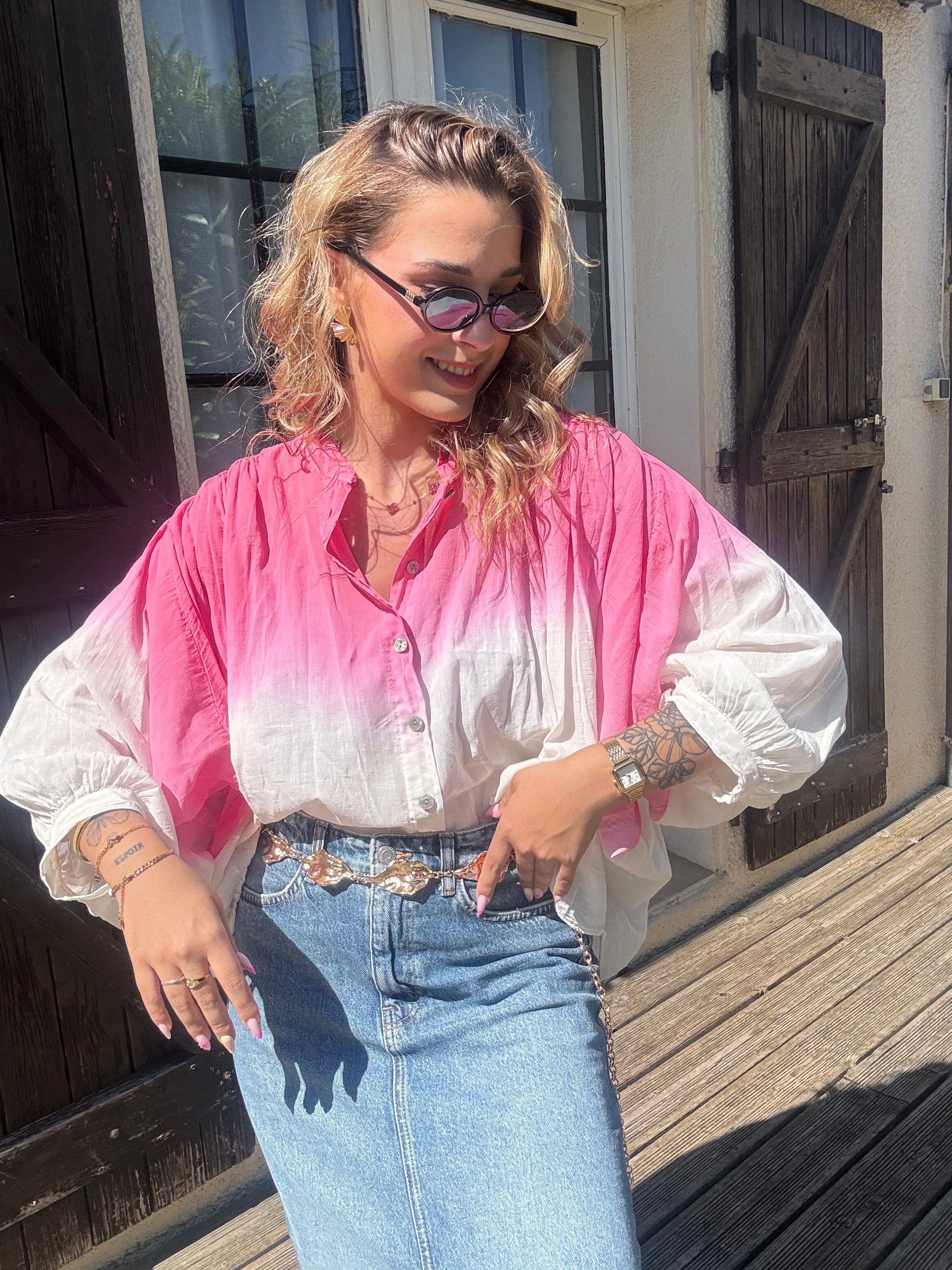 Blouse Dégradée Rose