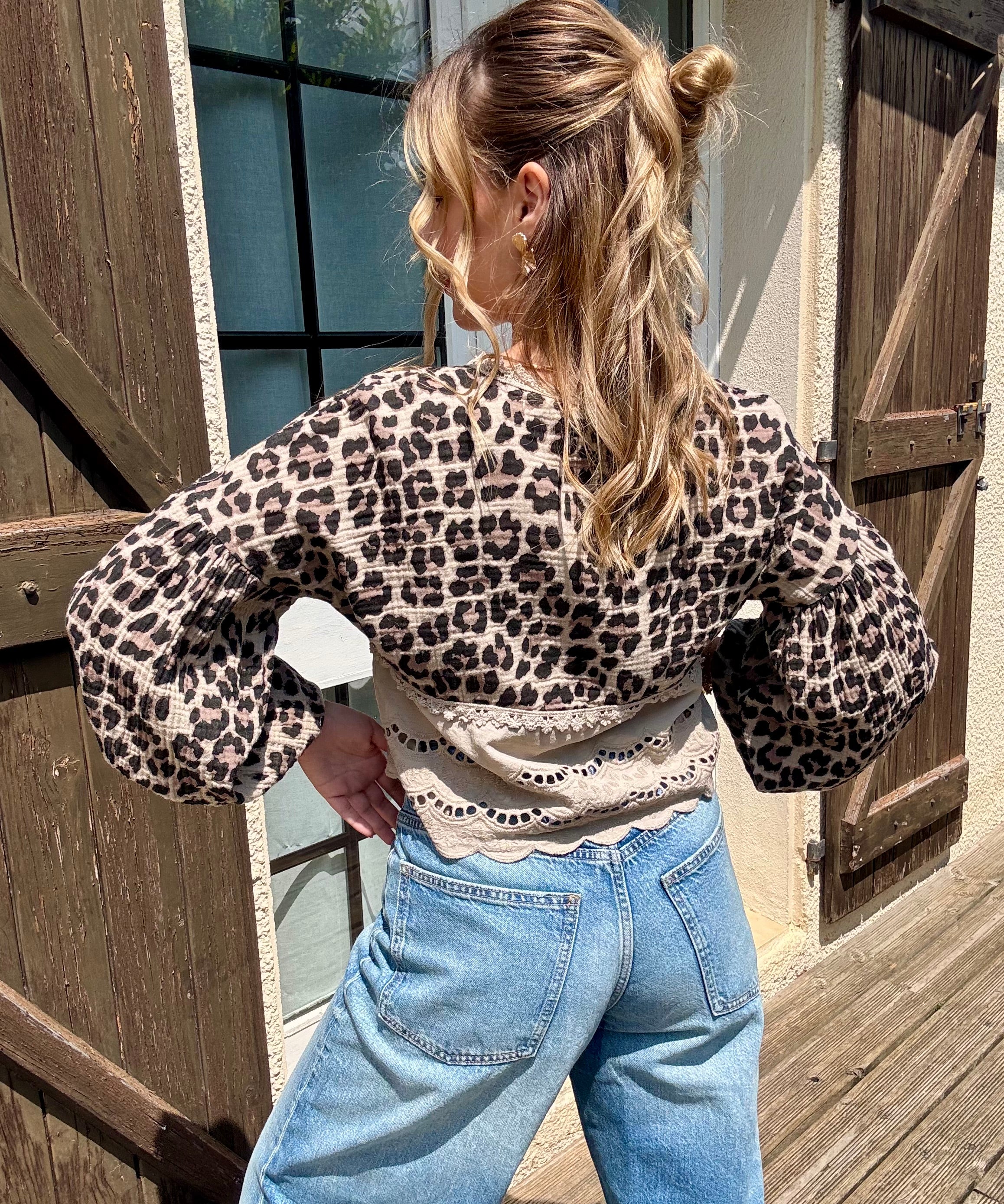 Blouse Gaz de Coton Léopard