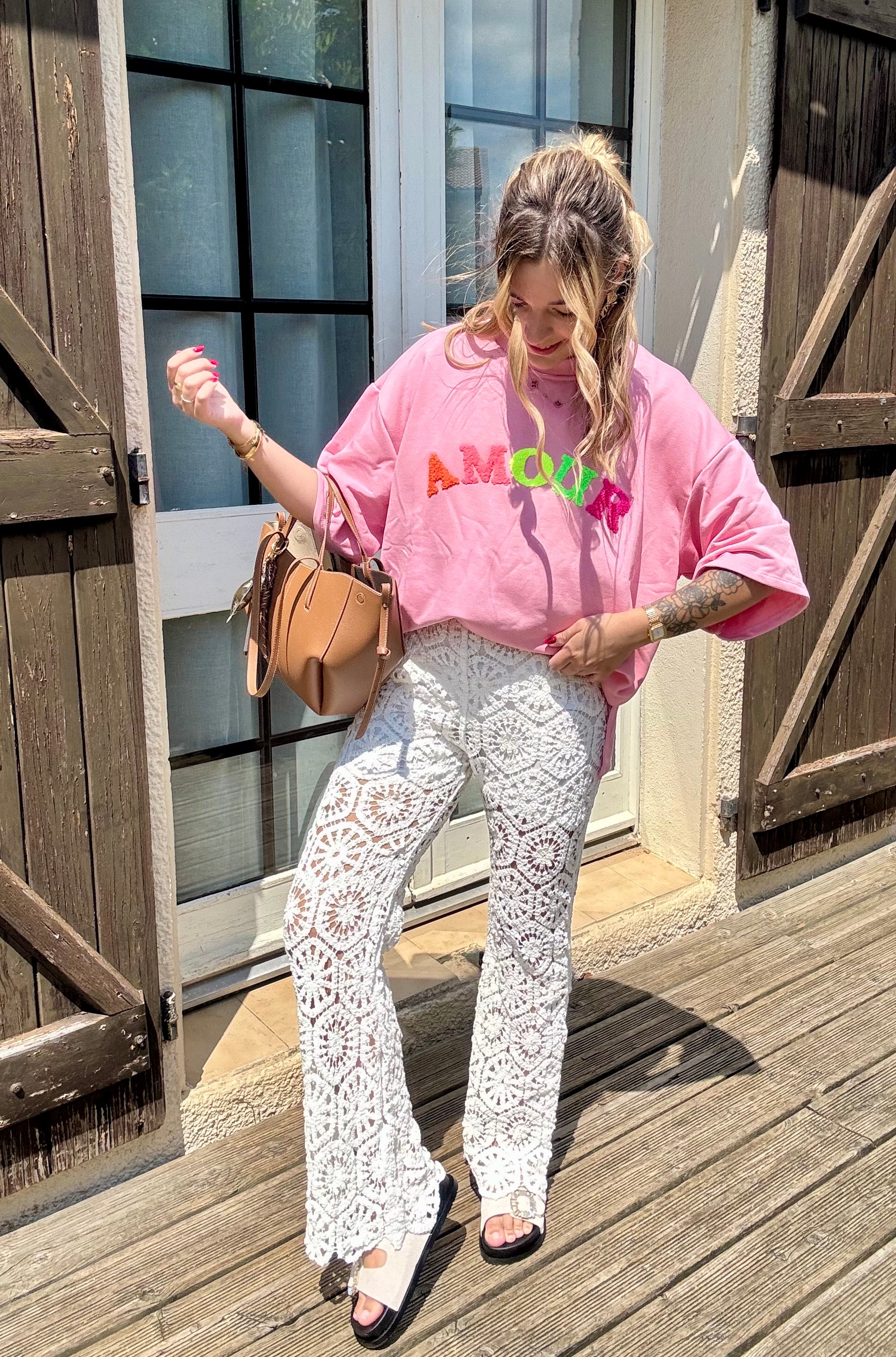 Pantalon en Crochet Blanc