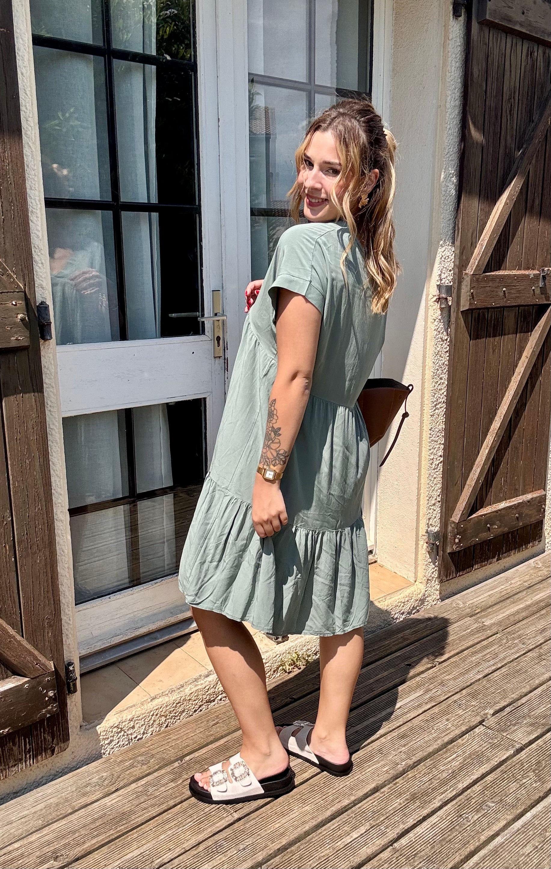 Robe Fluide Kaki