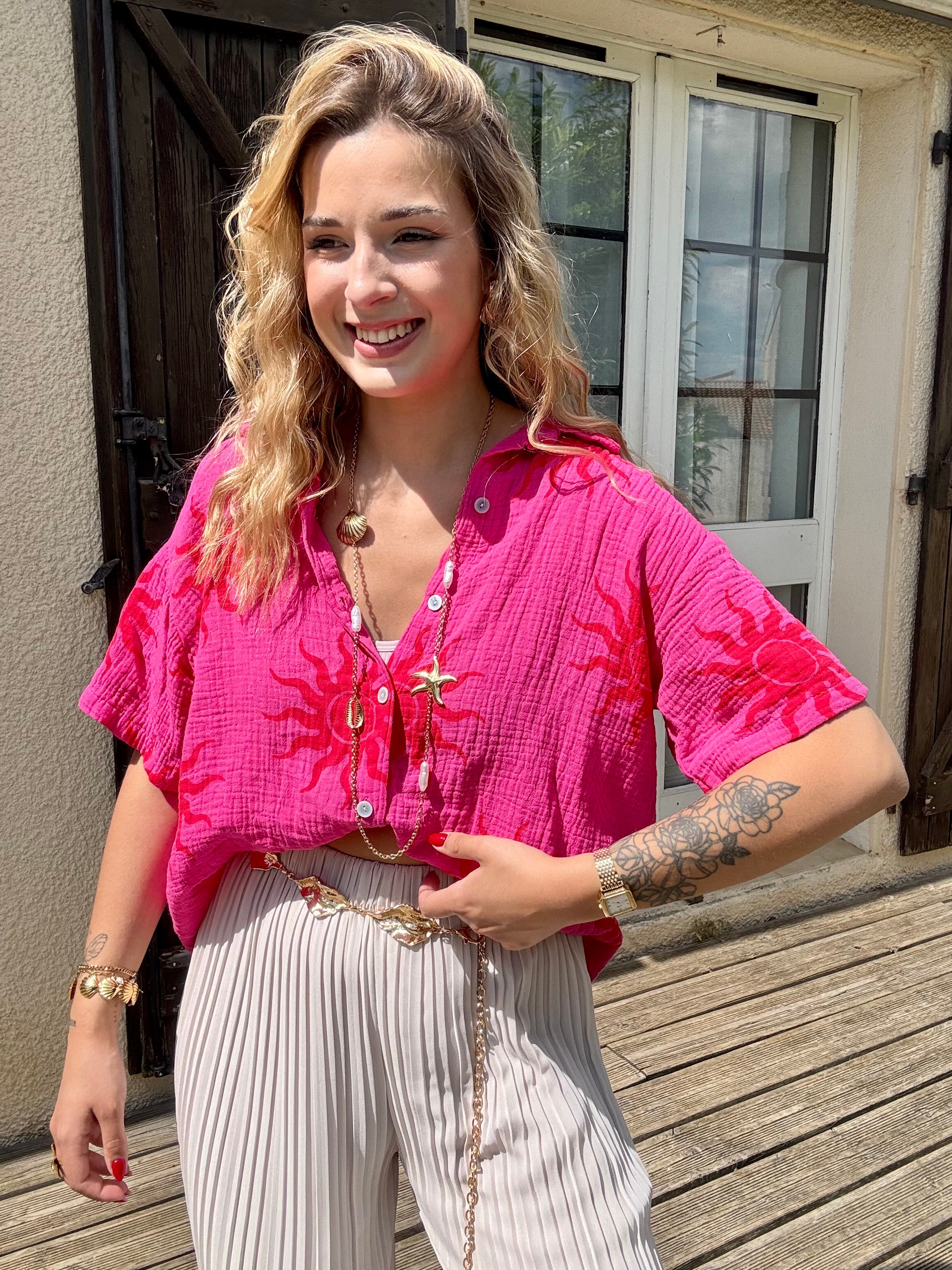 Chemise Soleil Fuchsia & Rouge