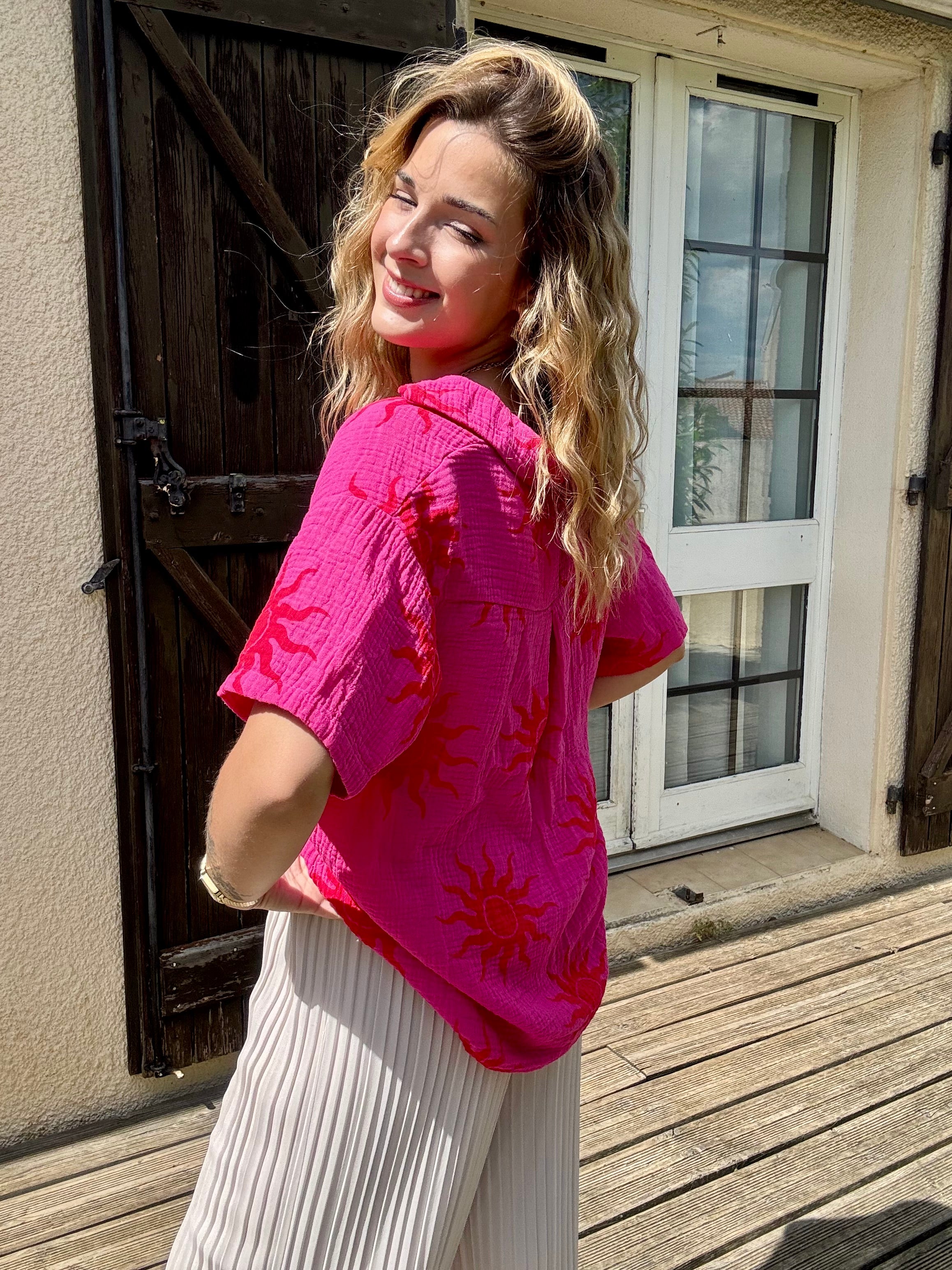 Chemise Soleil Fuchsia & Rouge
