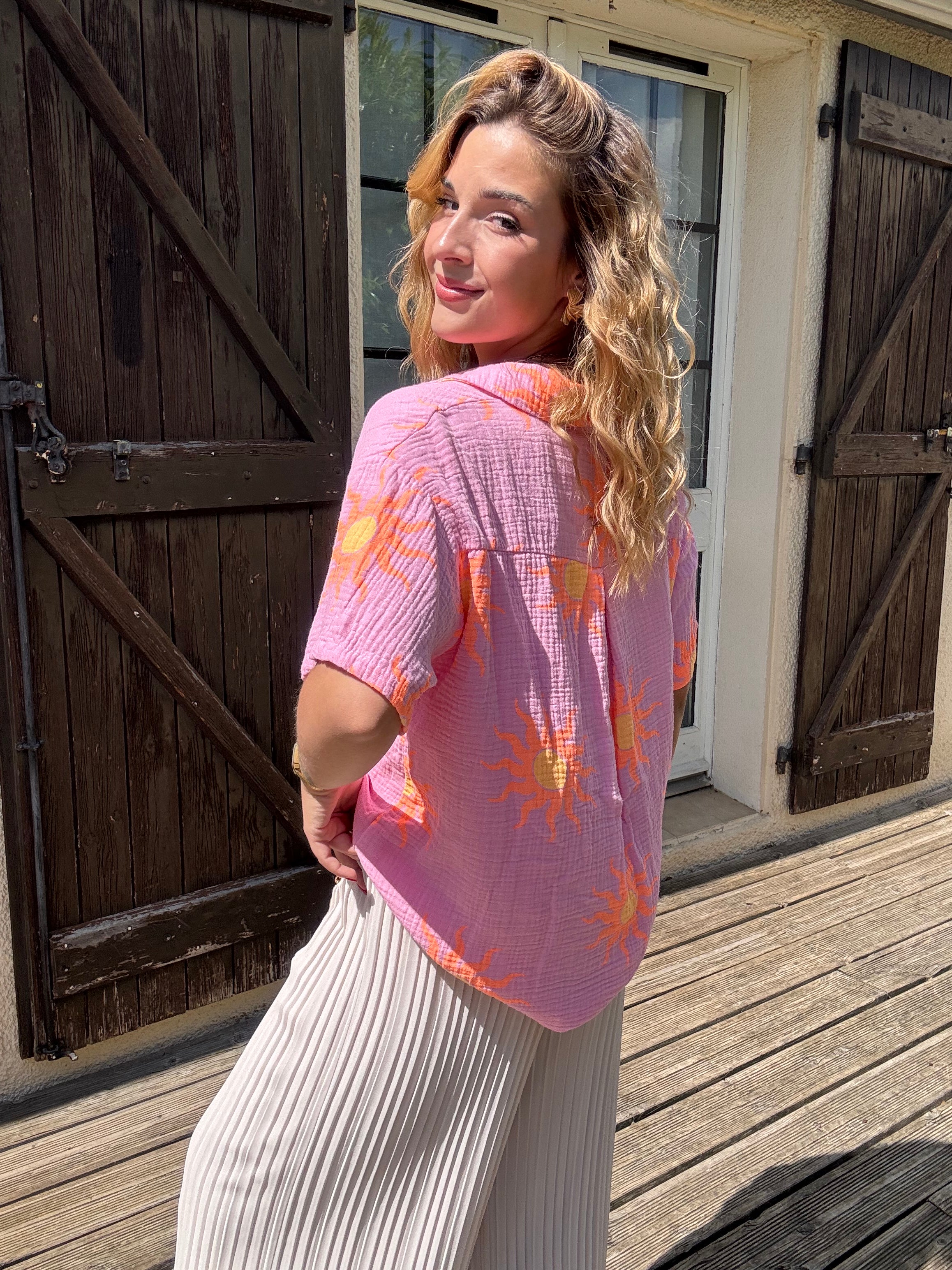 Chemise Soleil Rose & Orange