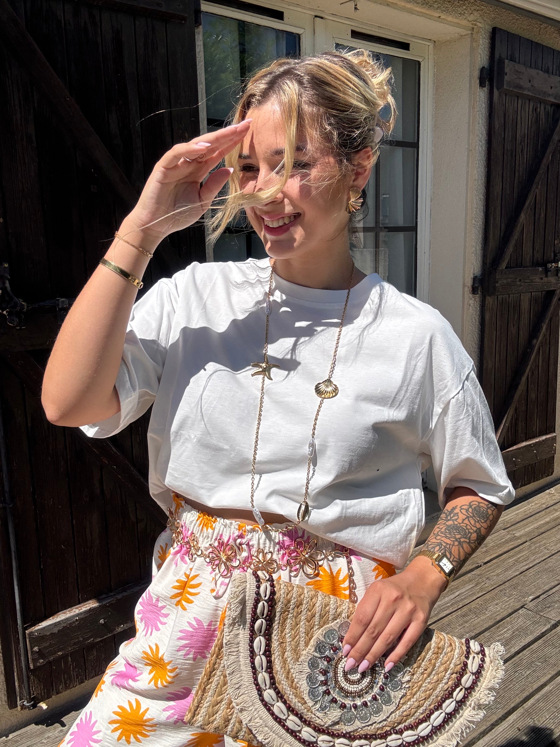 T-Shirt Motif Blanc