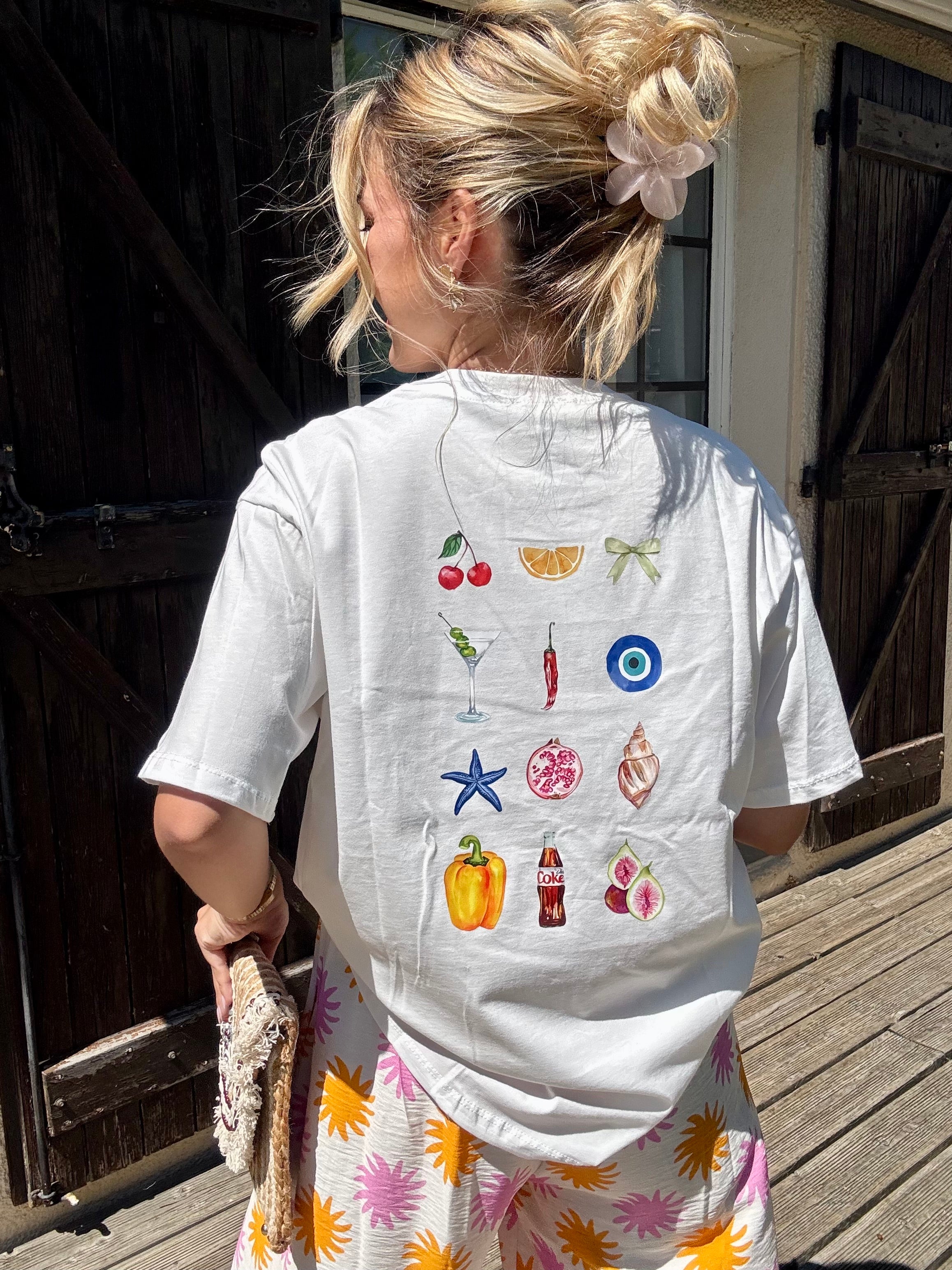 T-Shirt Motif Blanc
