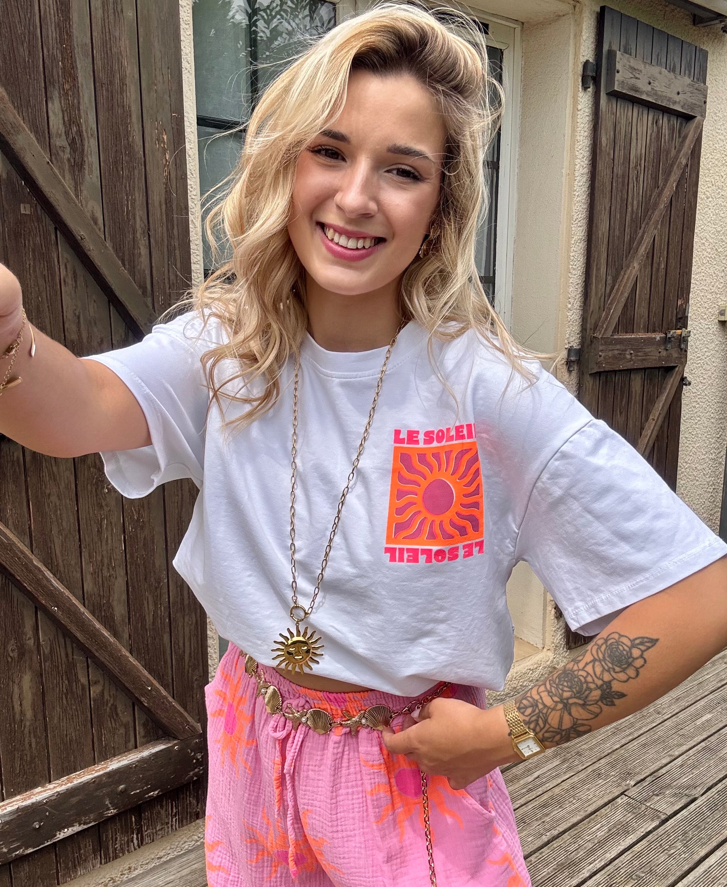 T-Shirt Soleil Blanc