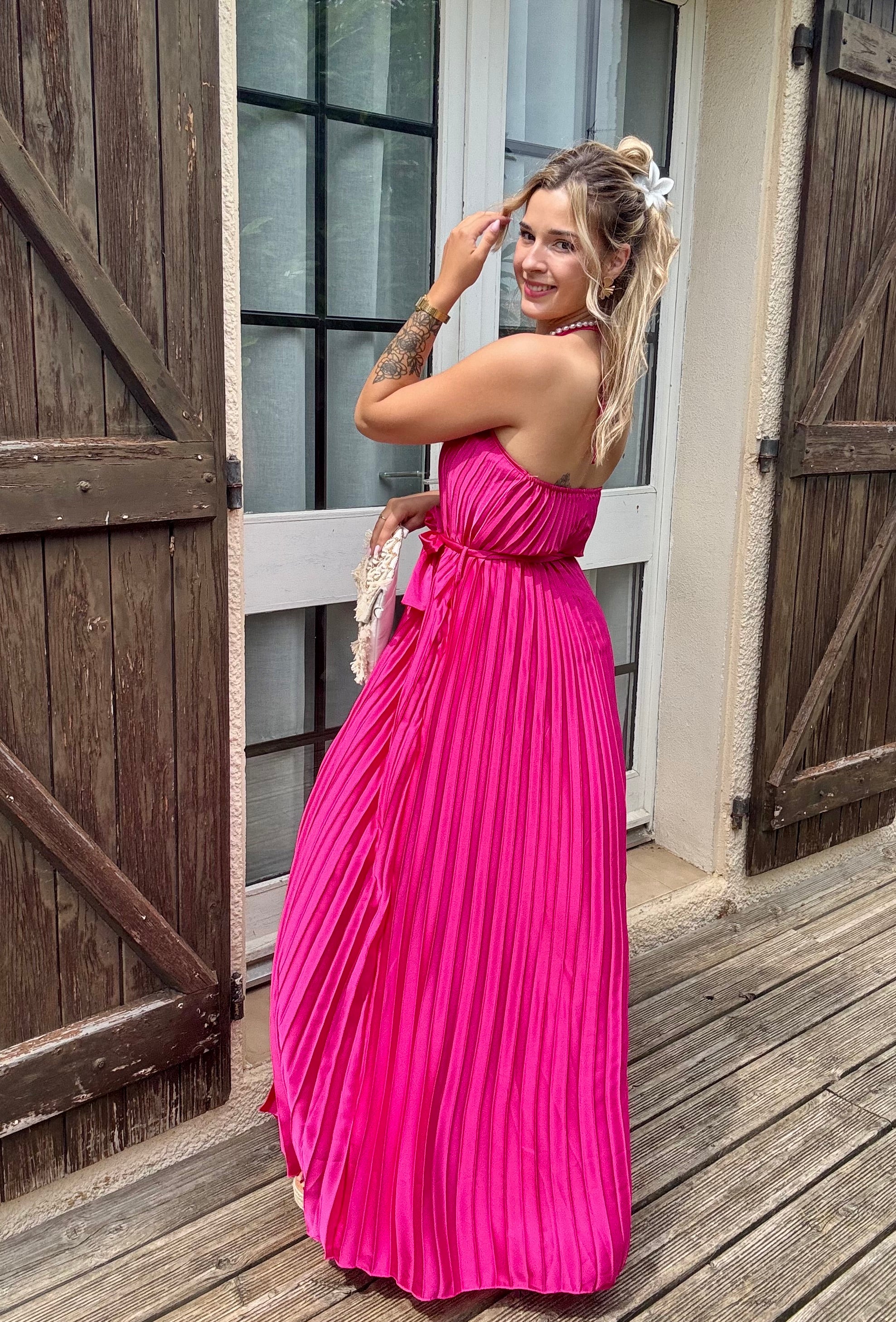 Robe Plissée Fuchsia