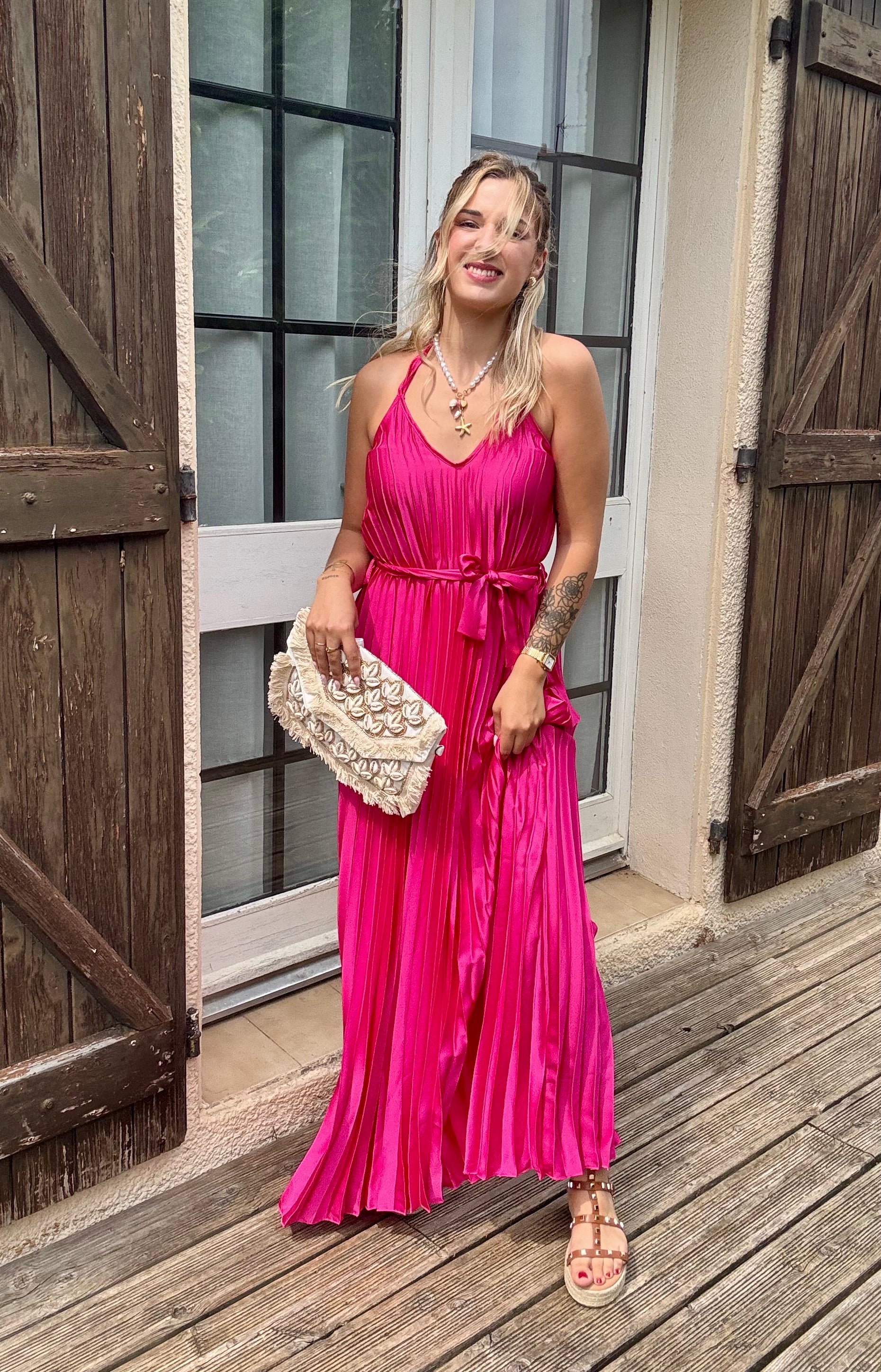 Robe Plissée Fuchsia