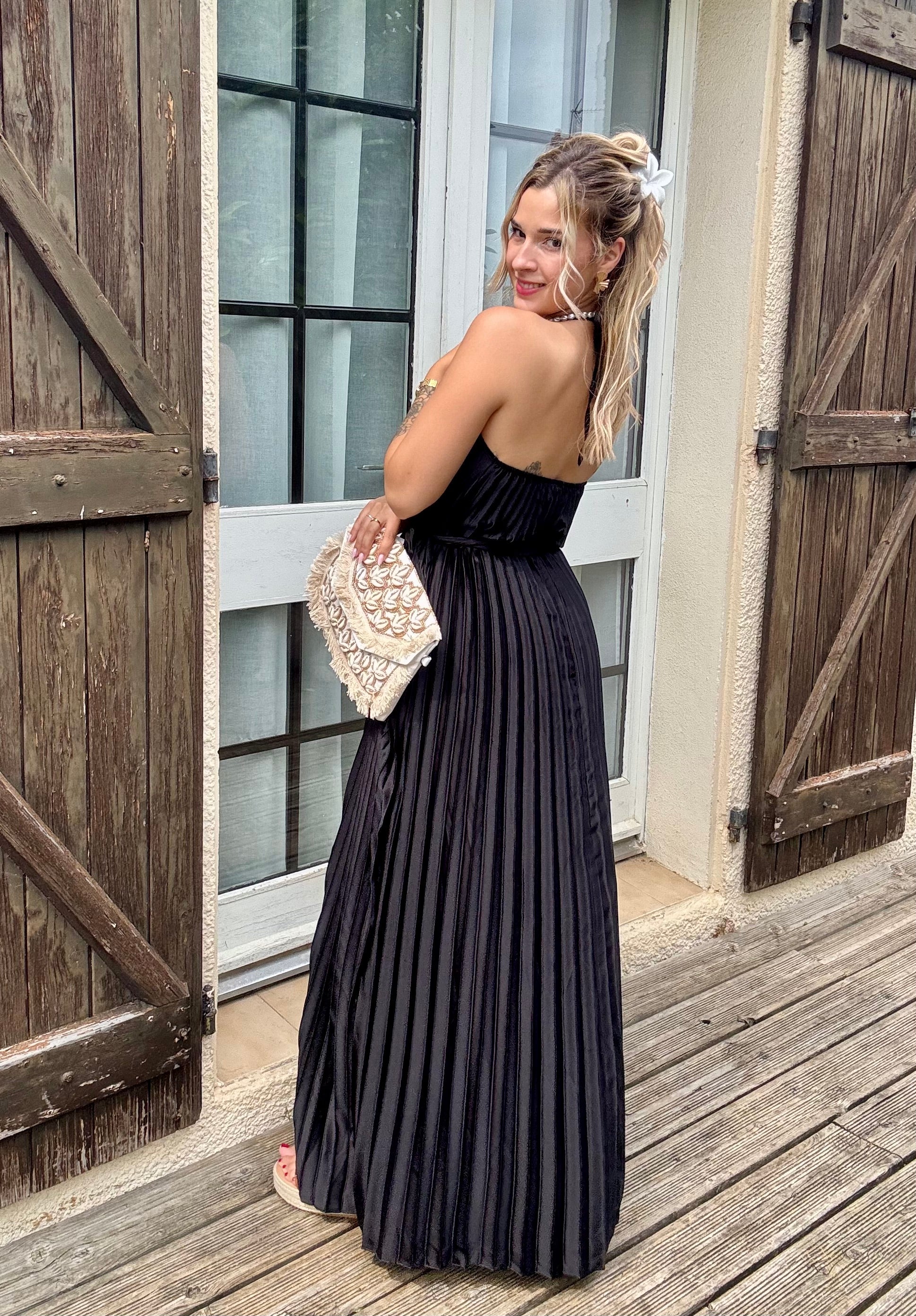 Robe Plissée Noir