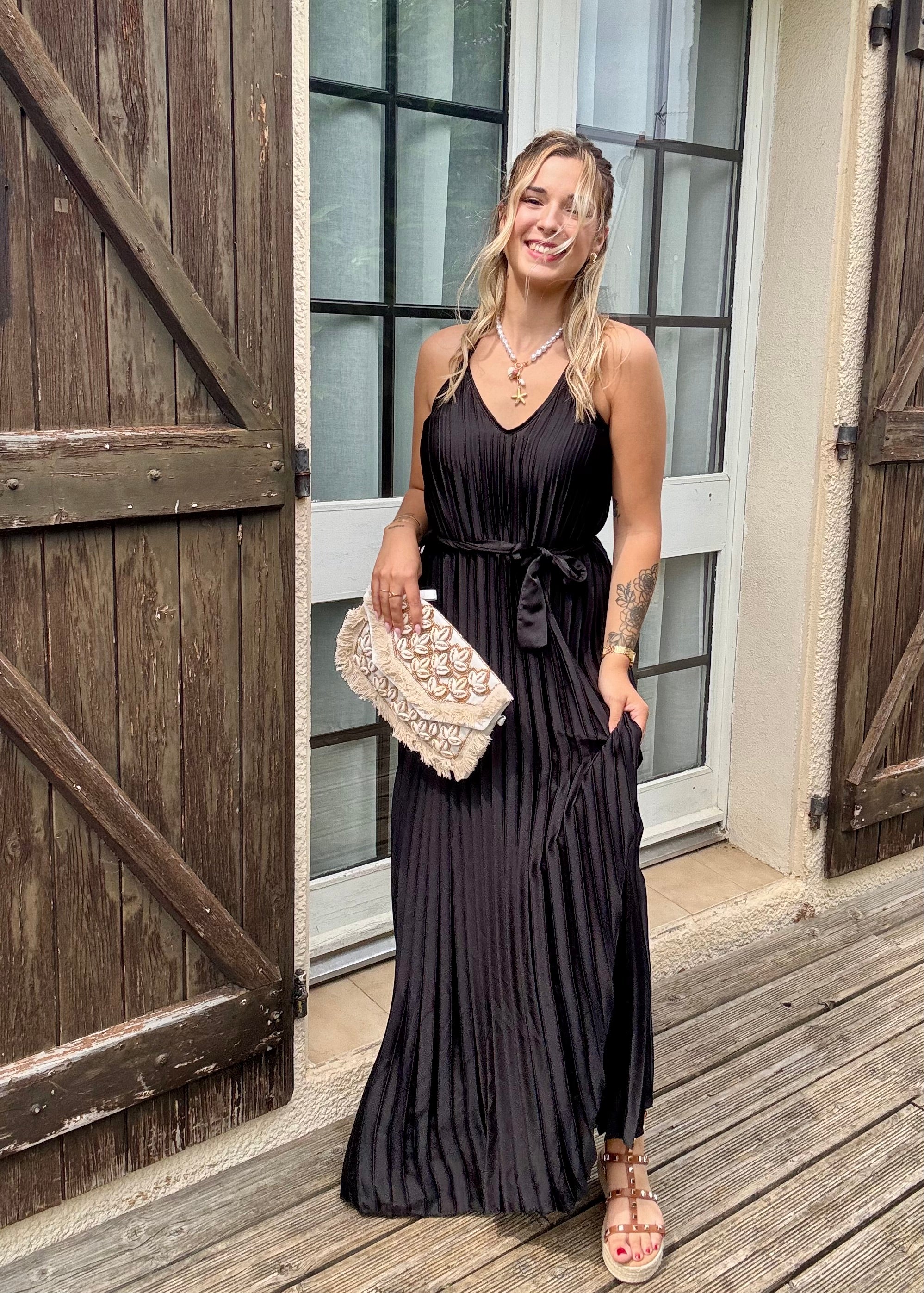 Robe Plissée Noir