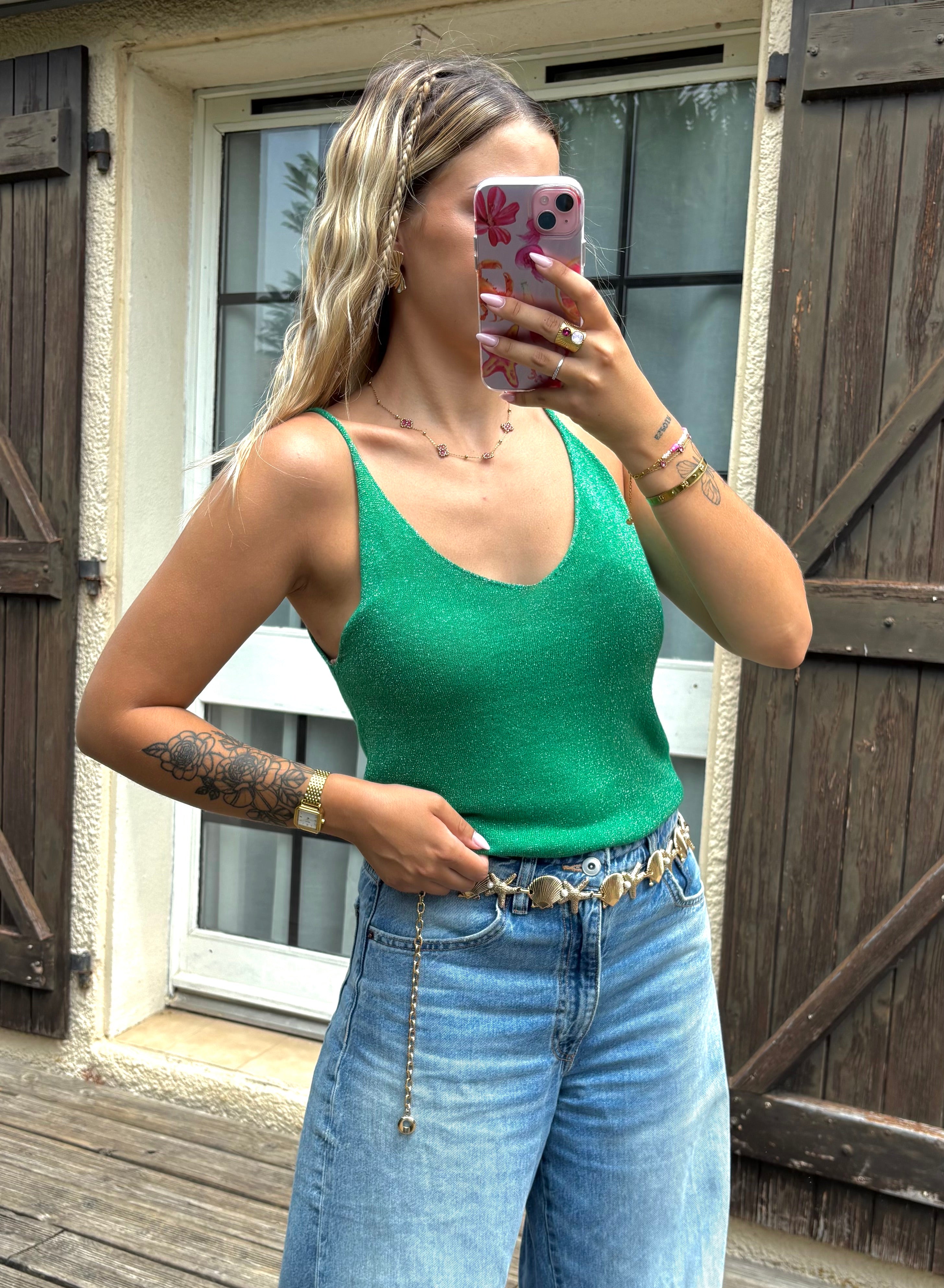 Top Brillant Vert