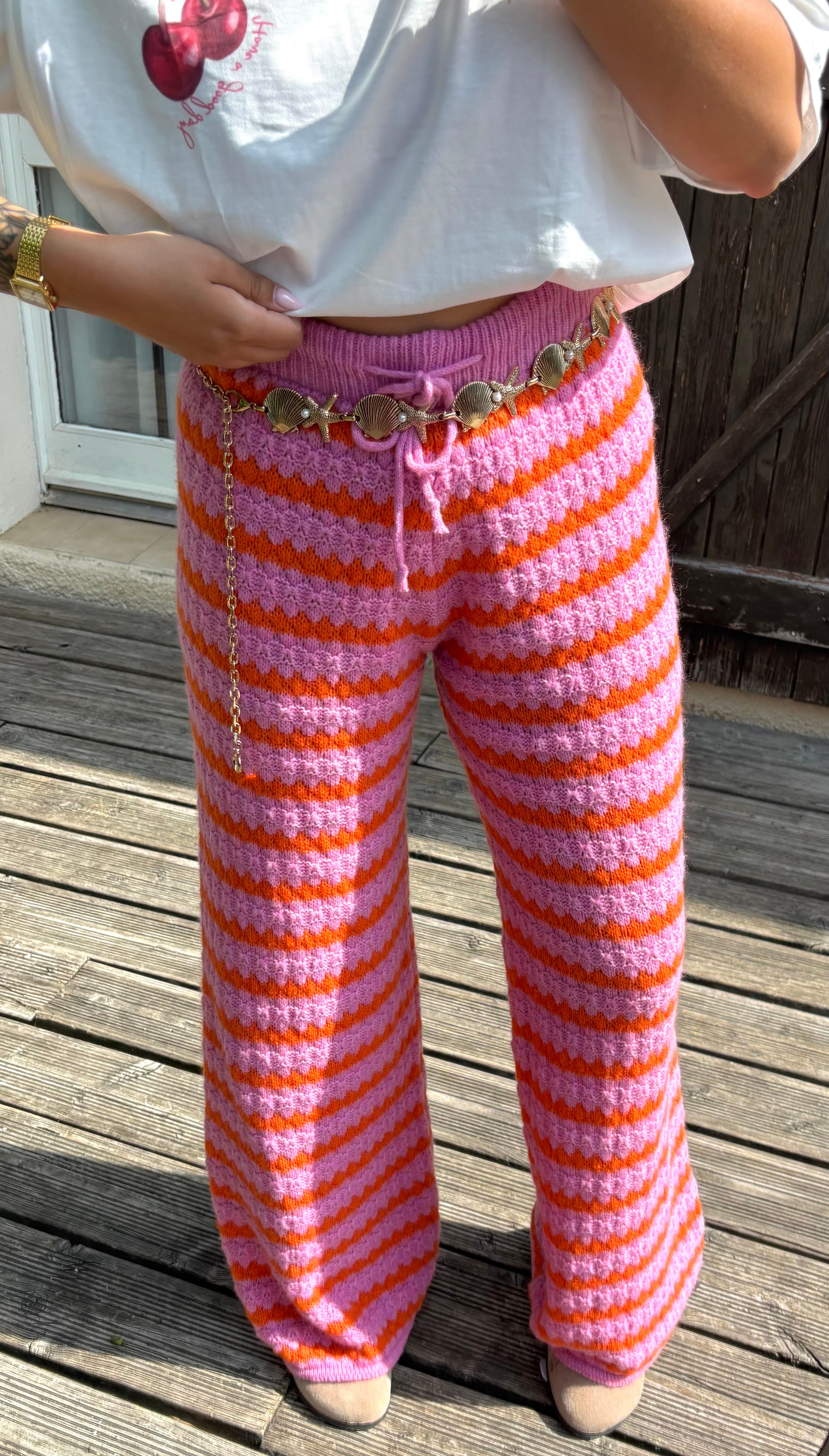 Pantalon Doux Rose & Orange