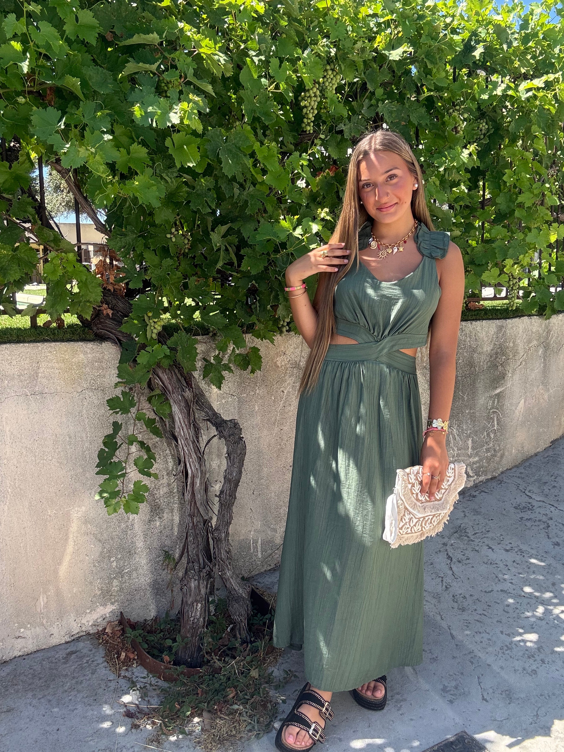 Robe Longue Bohème Kaki