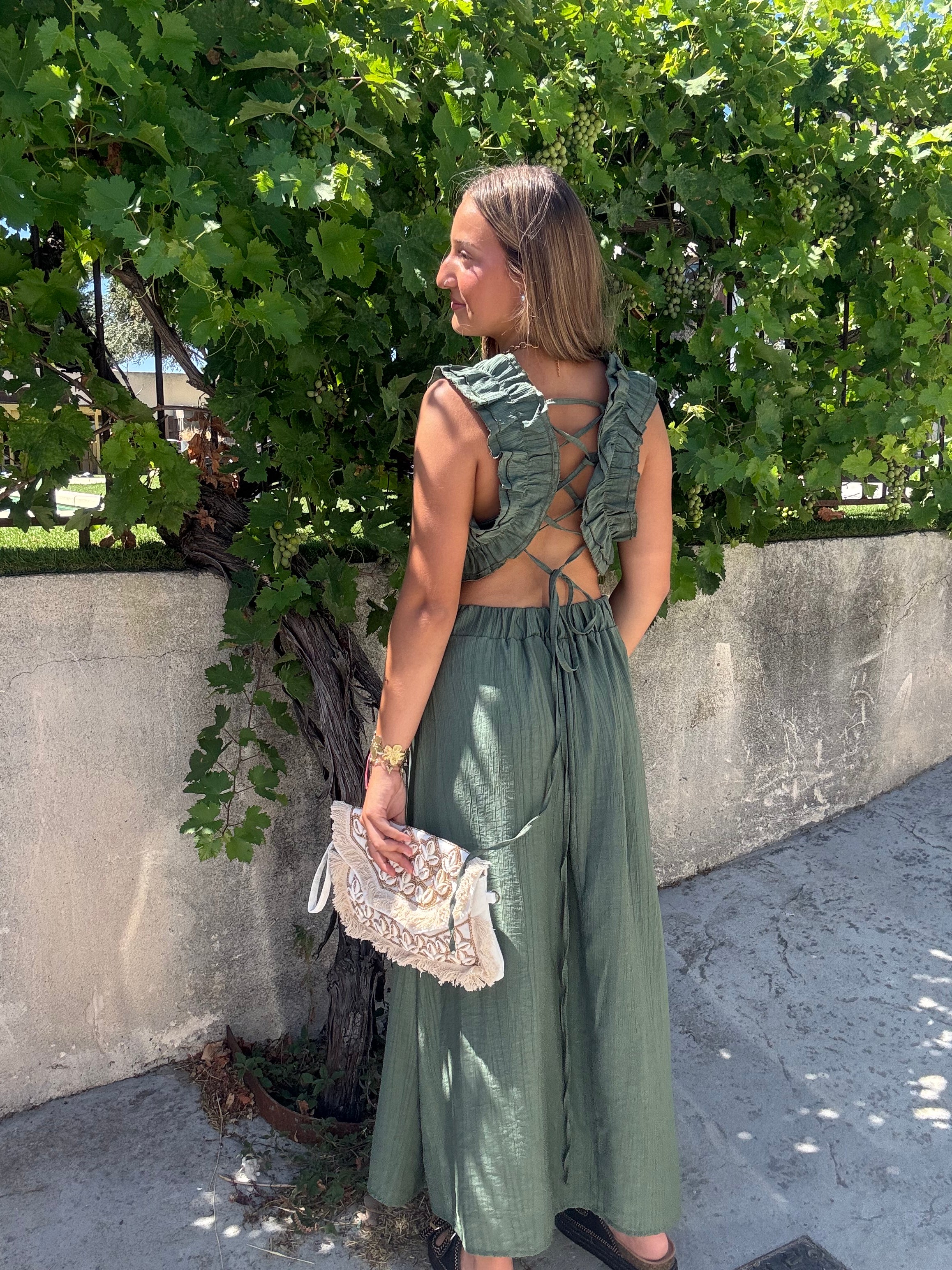 Robe Longue Bohème Kaki