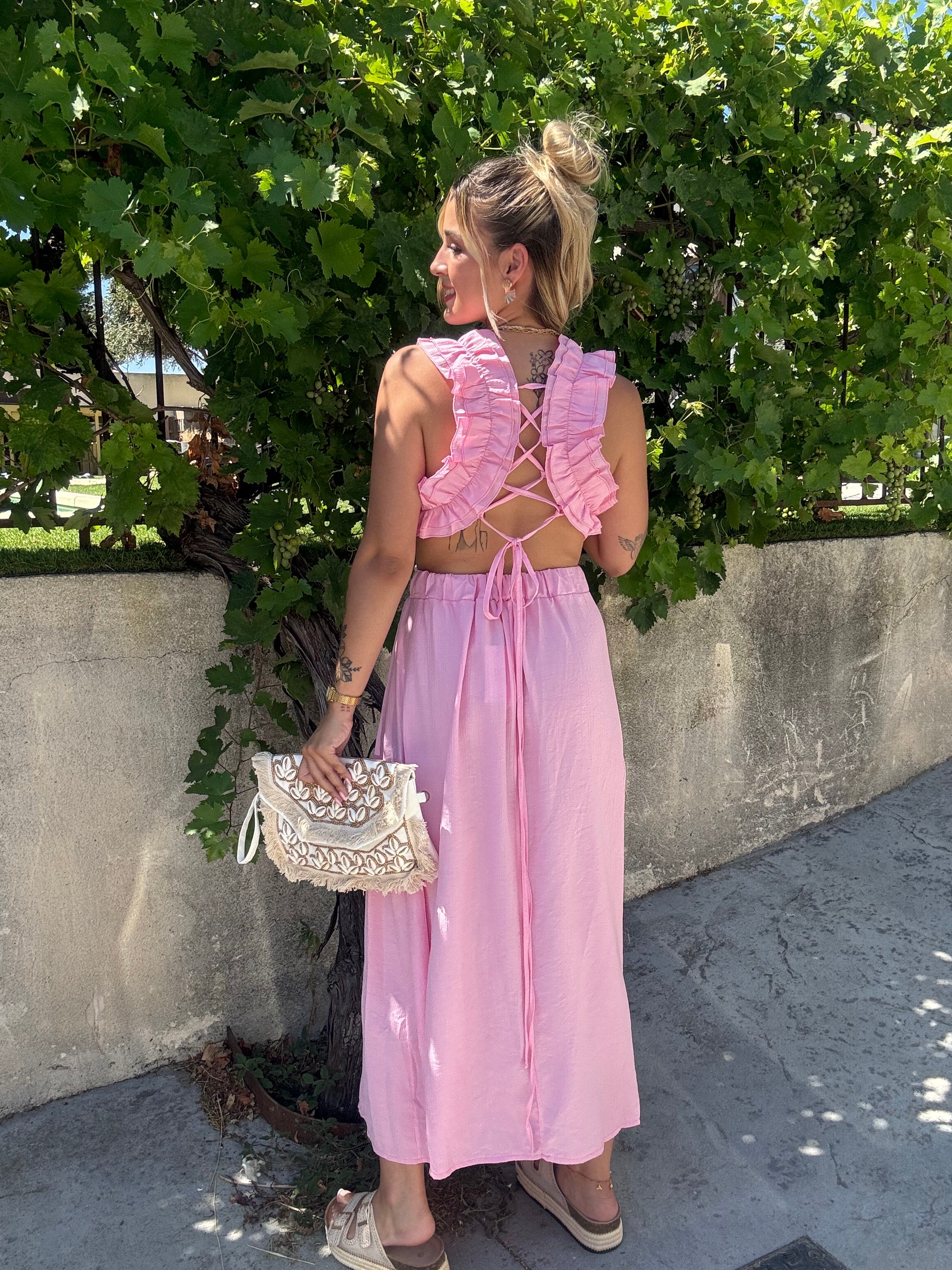 Robe Longue Bohème Rose
