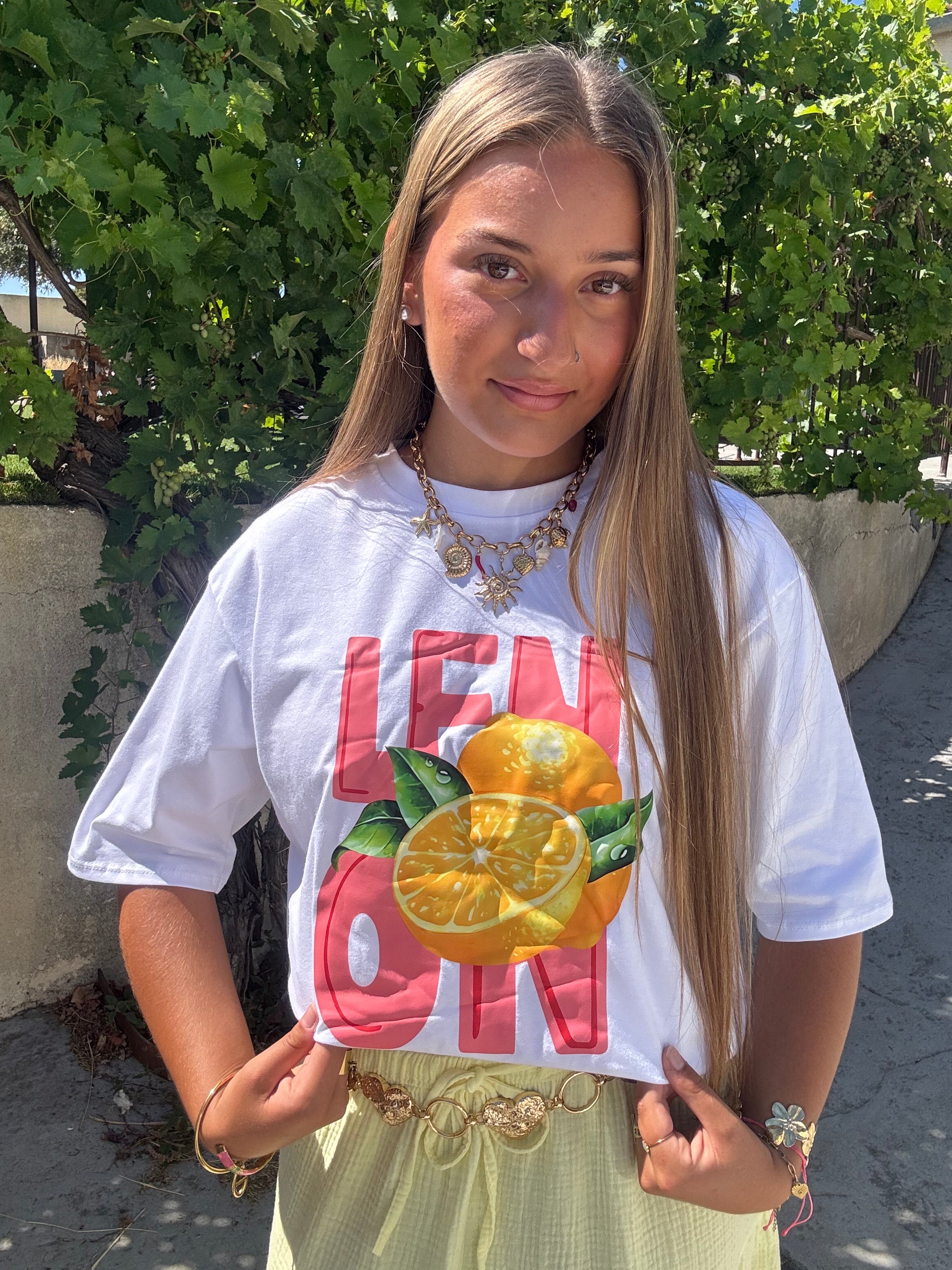 T-Shirt Citron Blanc