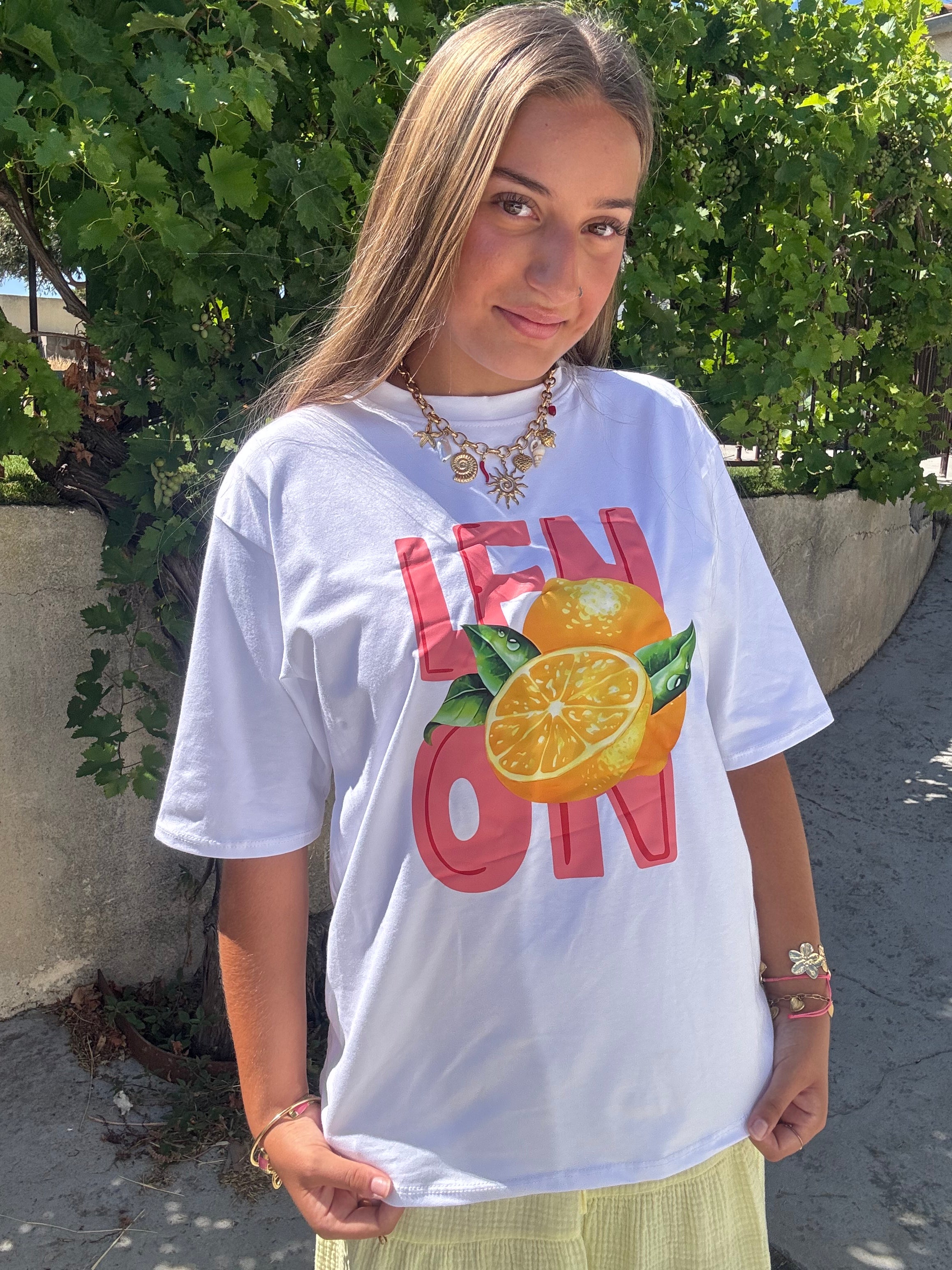 T-Shirt Citron Blanc