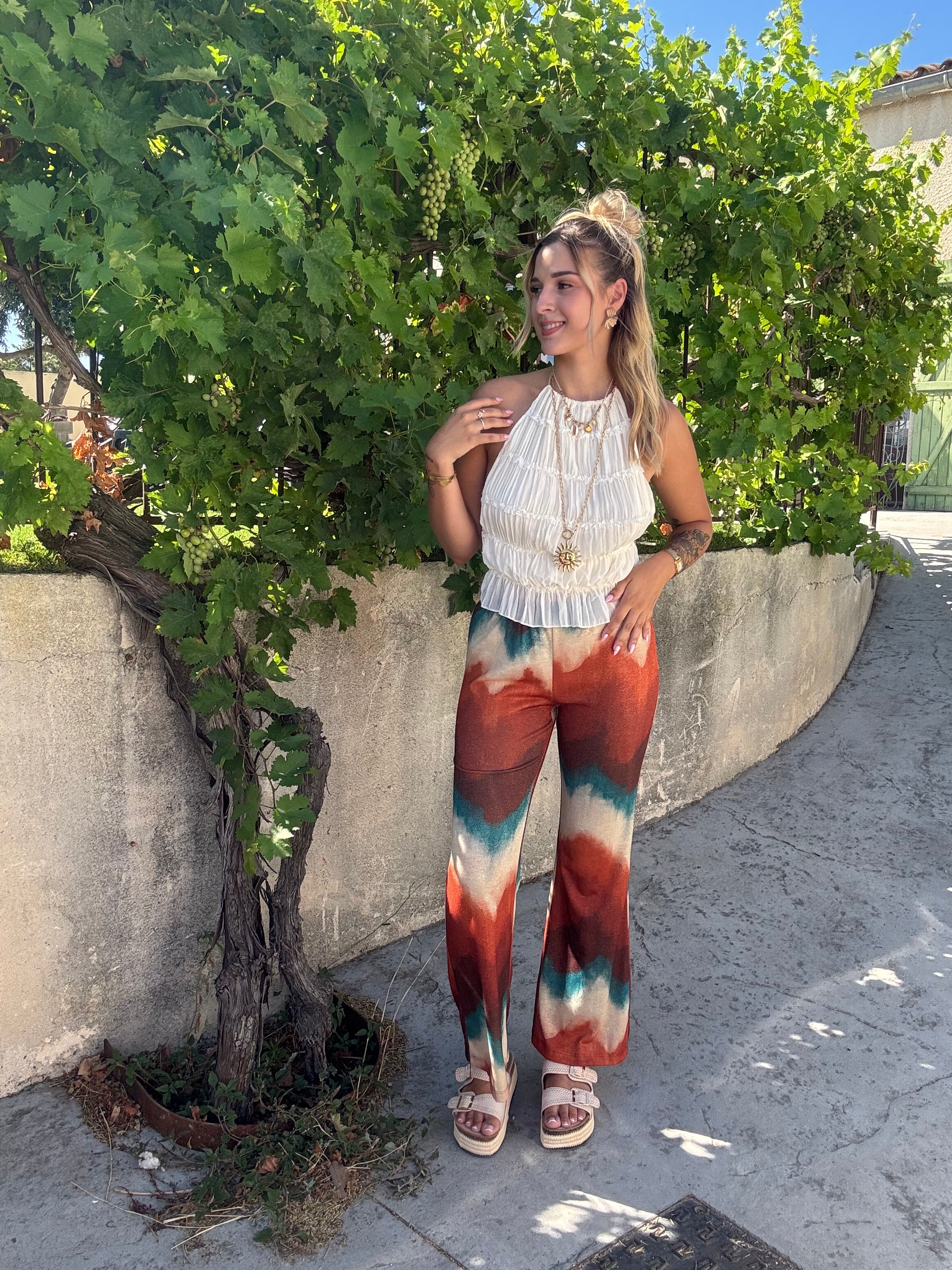 Pantalon motif Terracotta