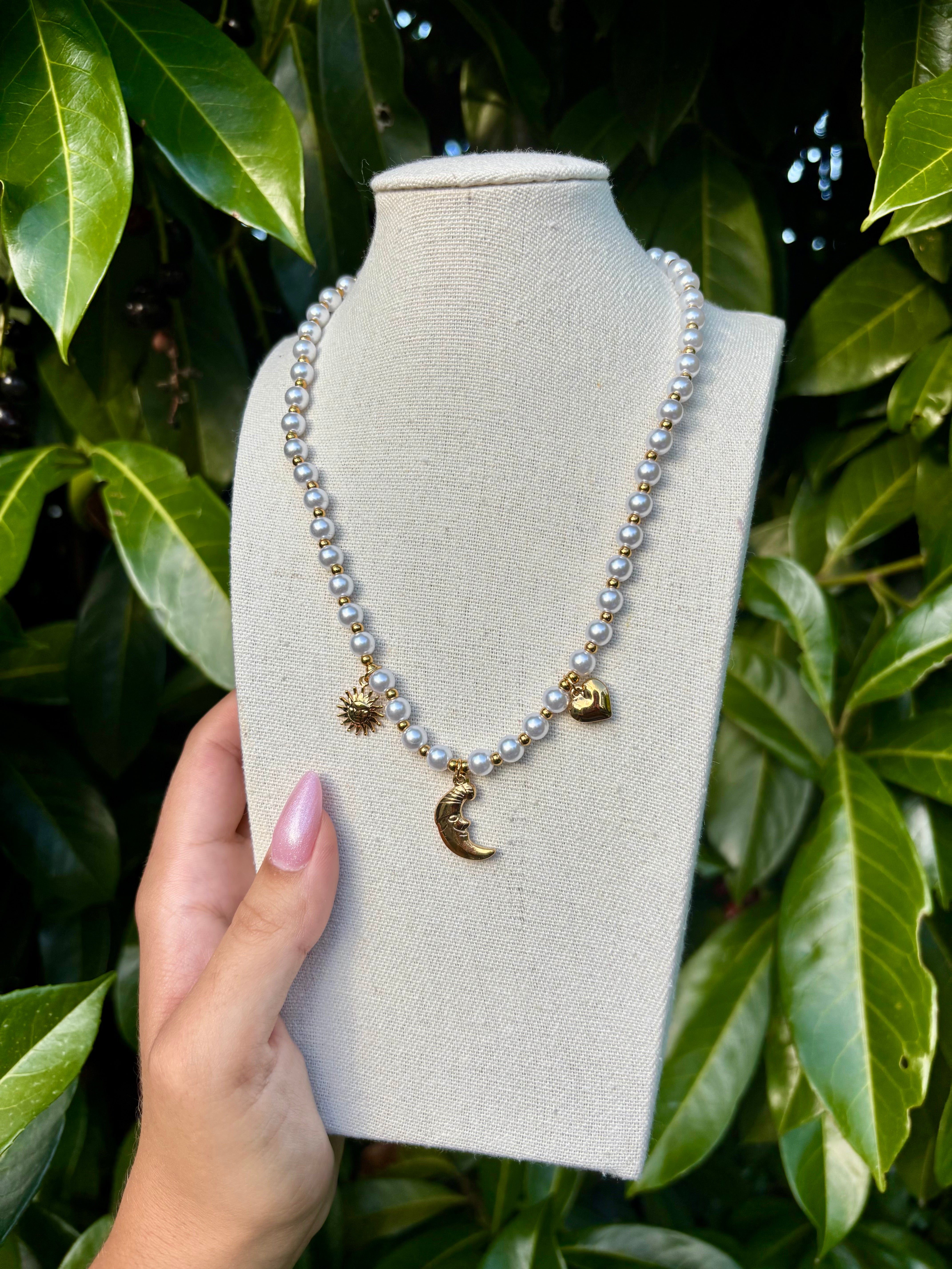 Collier Lune & Perles