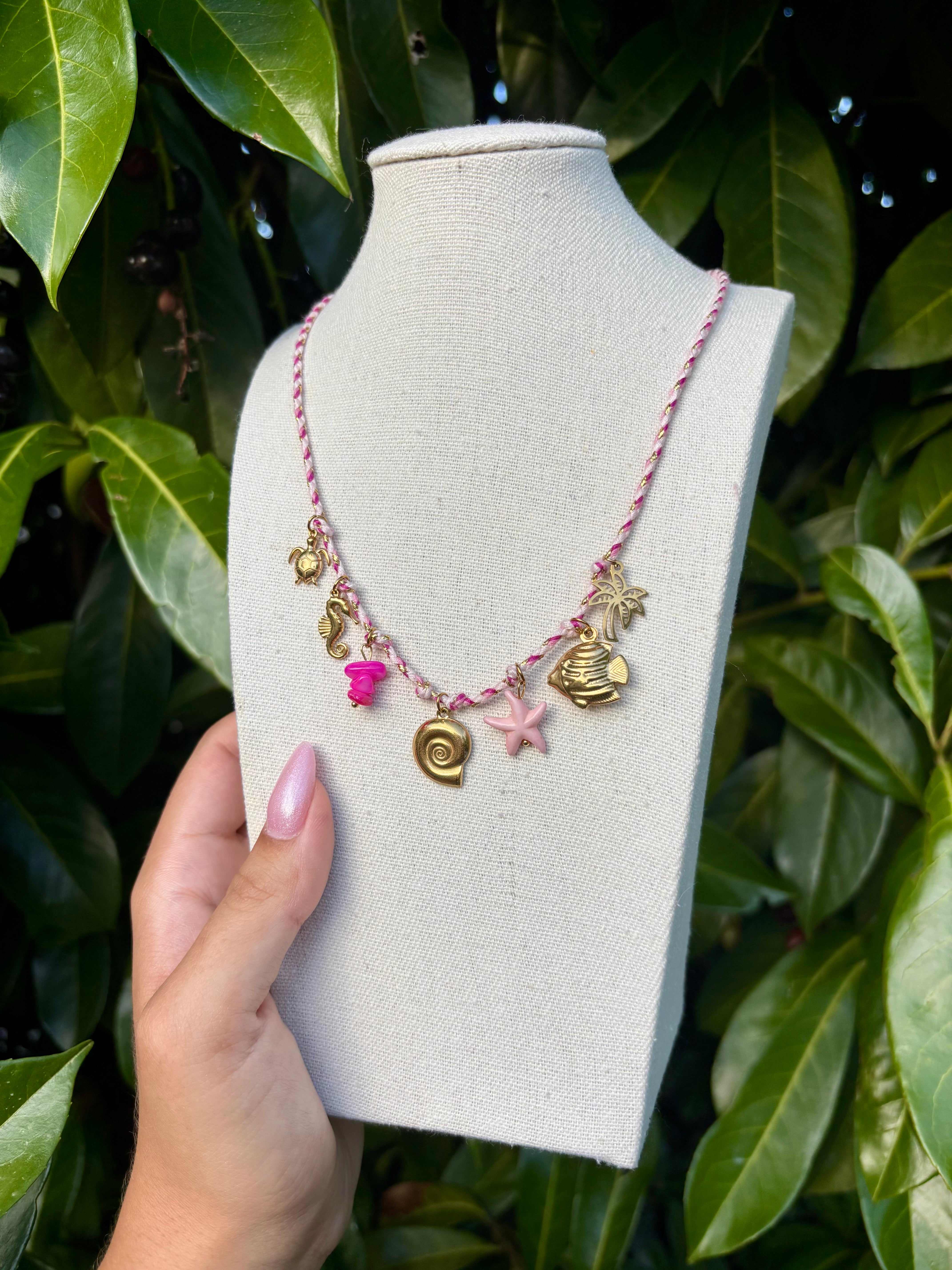 Collier Coquillage Rose