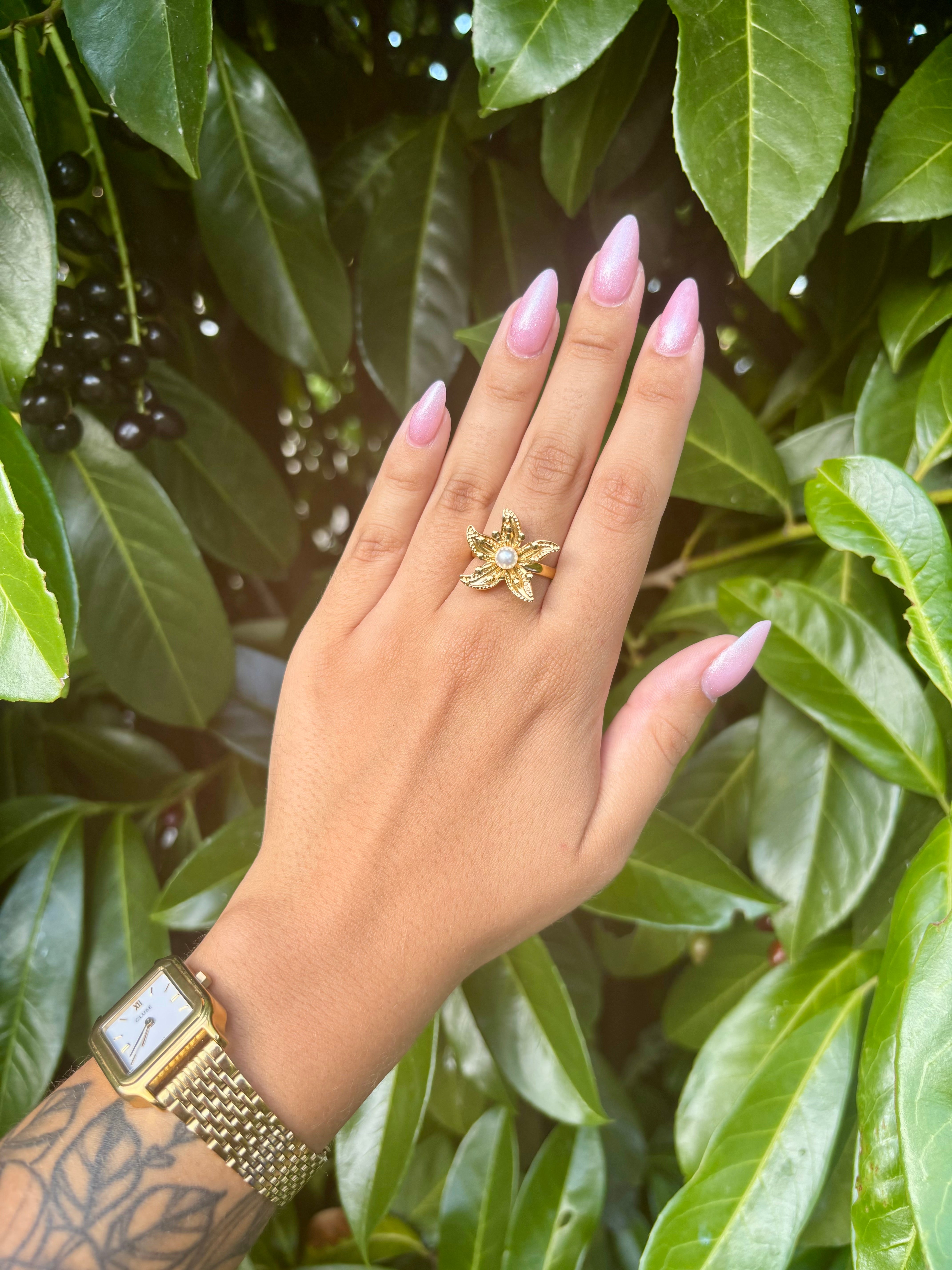 Bague Fleur & Perle