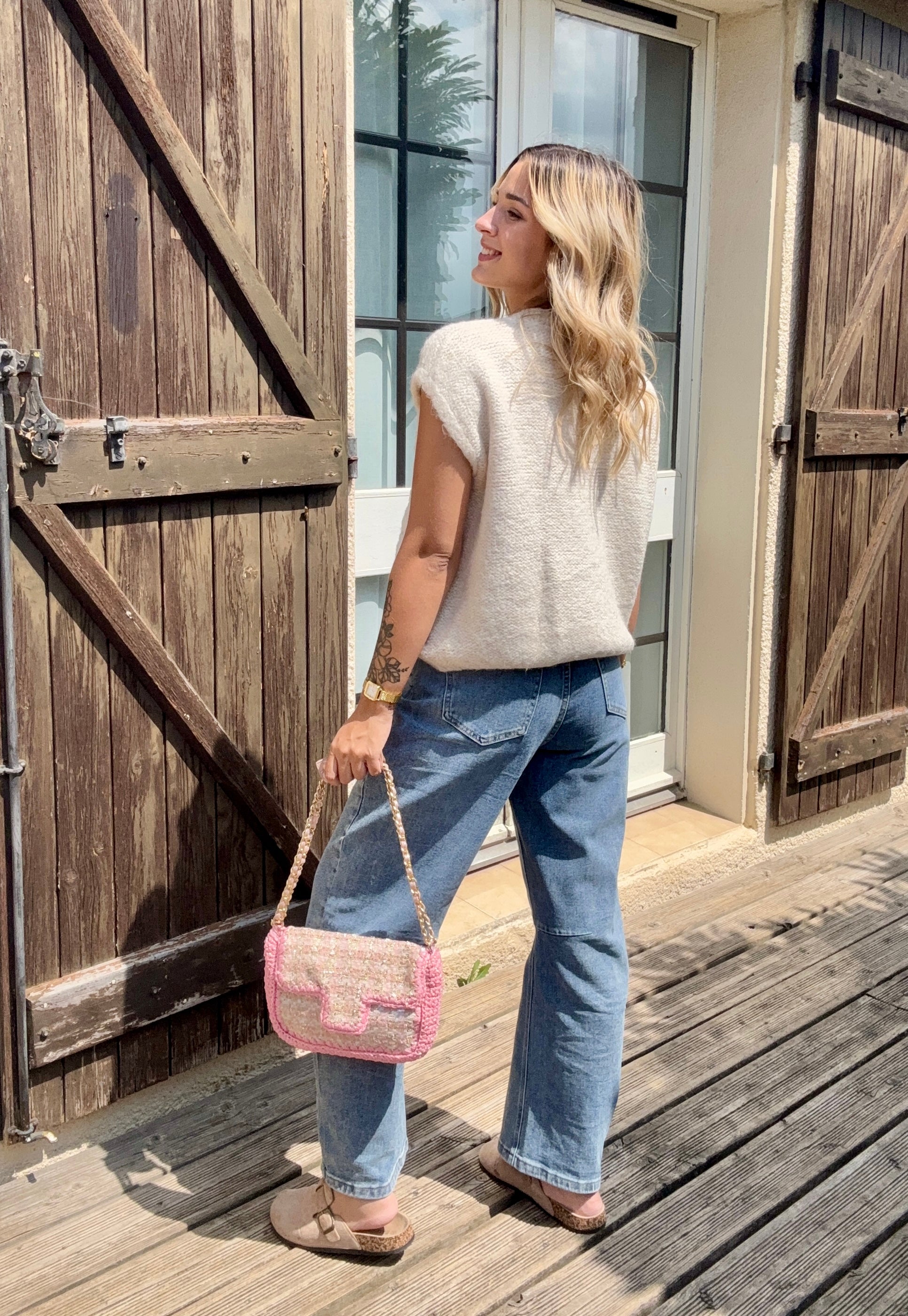 Pull Bijoux Soleil Creme