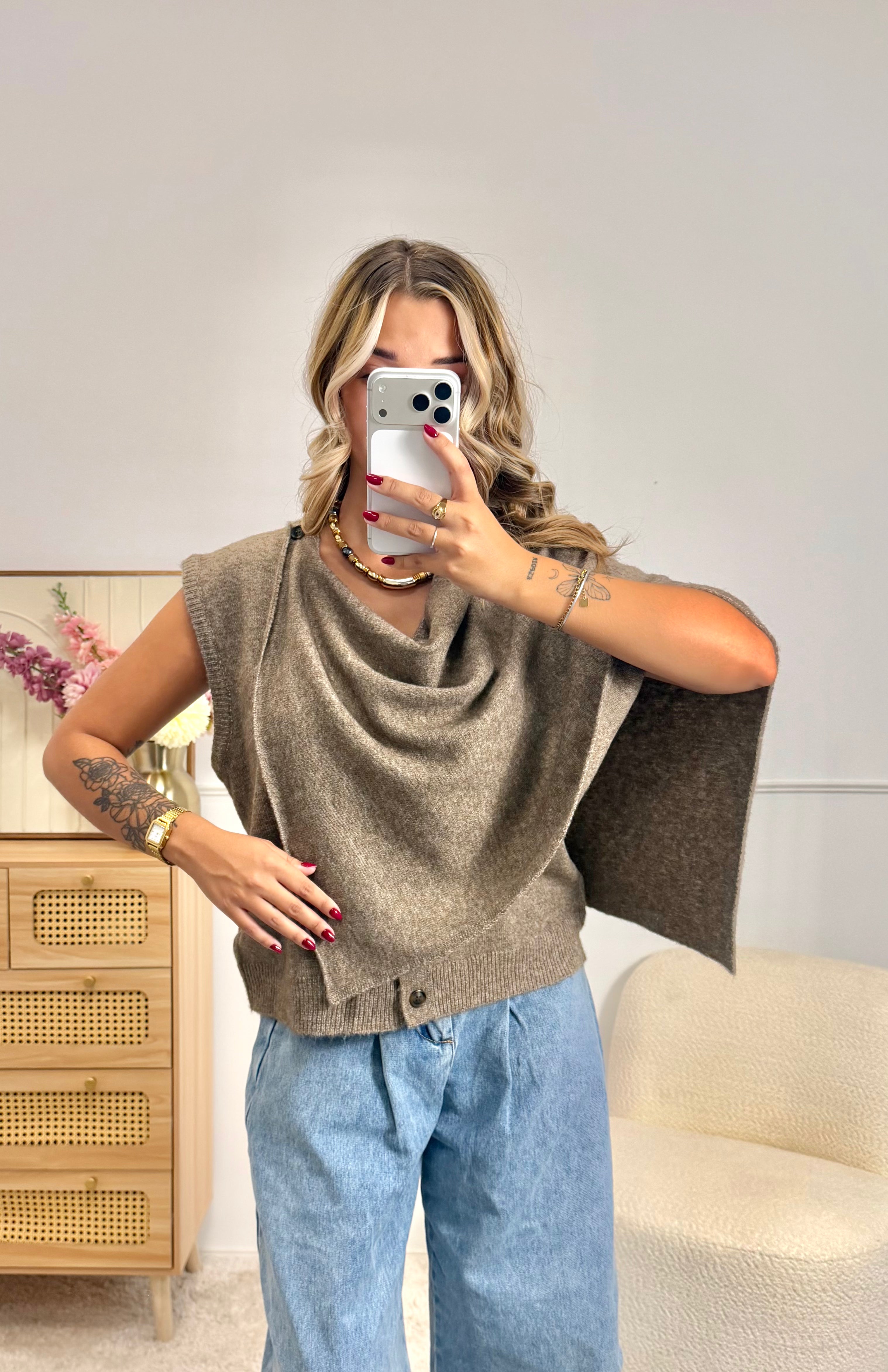 Gilet Cape Beige