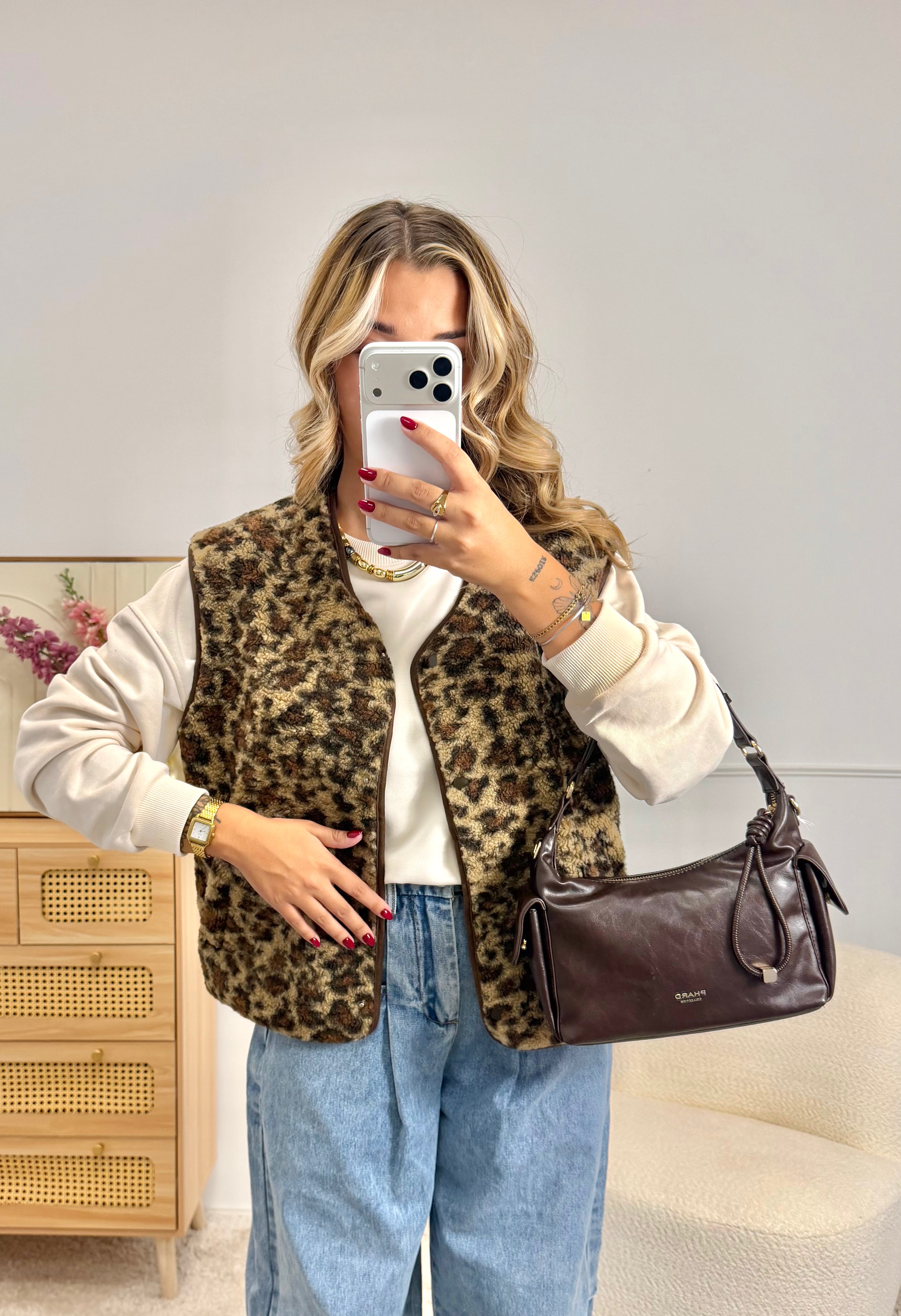Gilet Teddy Léopard
