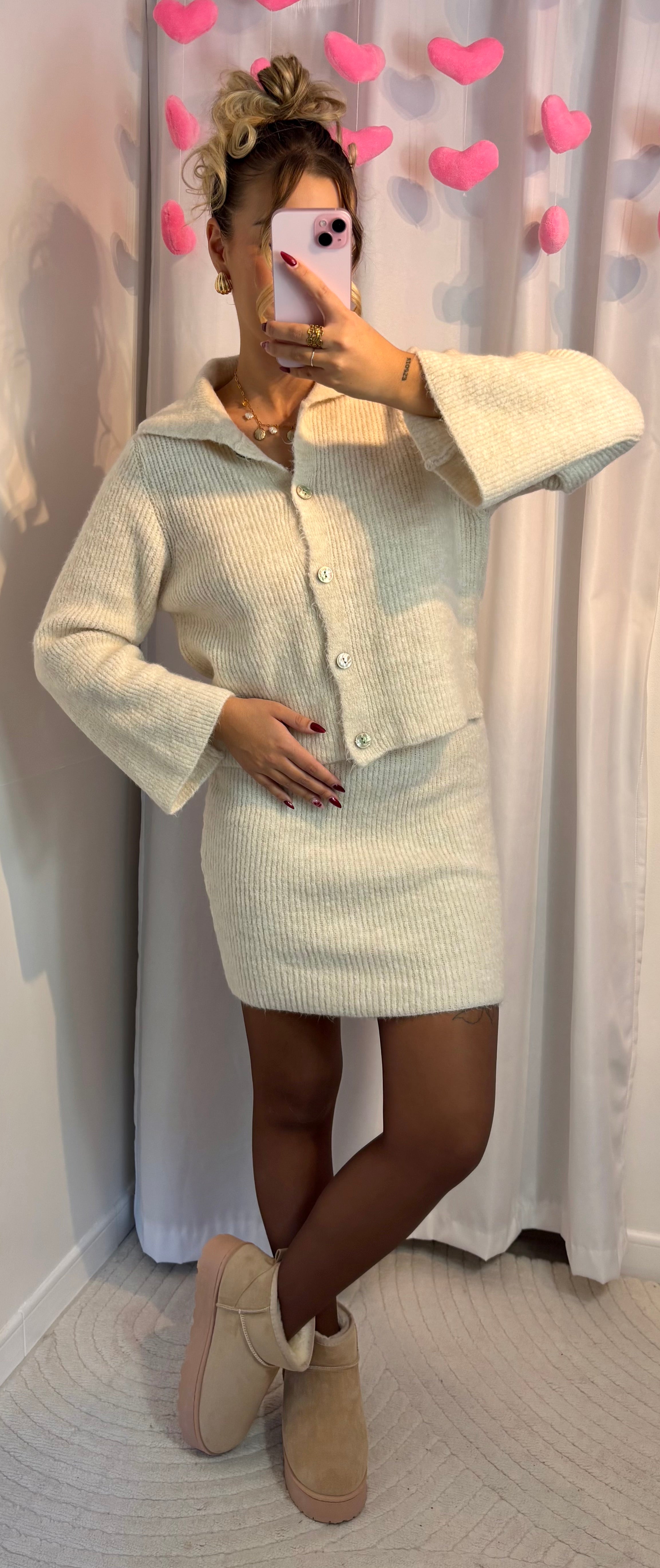 Ensemble Pull & Jupe Crème