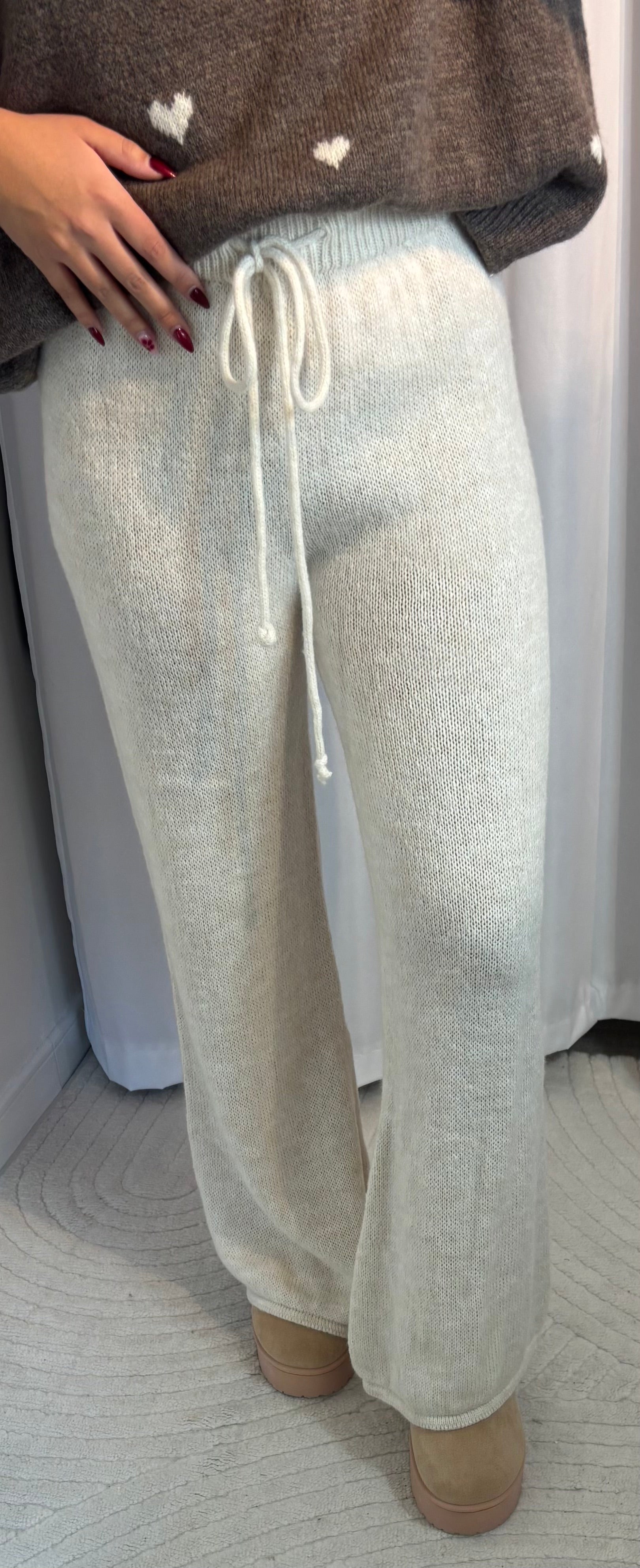 Pantalon en Maille Crème